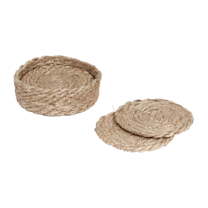 Elin coasters Ø10,5 cm 6-pak - Naturgrå - Dixie