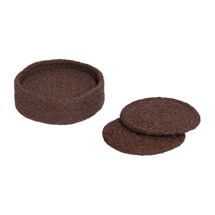 Ella glasbrikker Ø10,5 cm 6-pak - Pure brown - Dixie