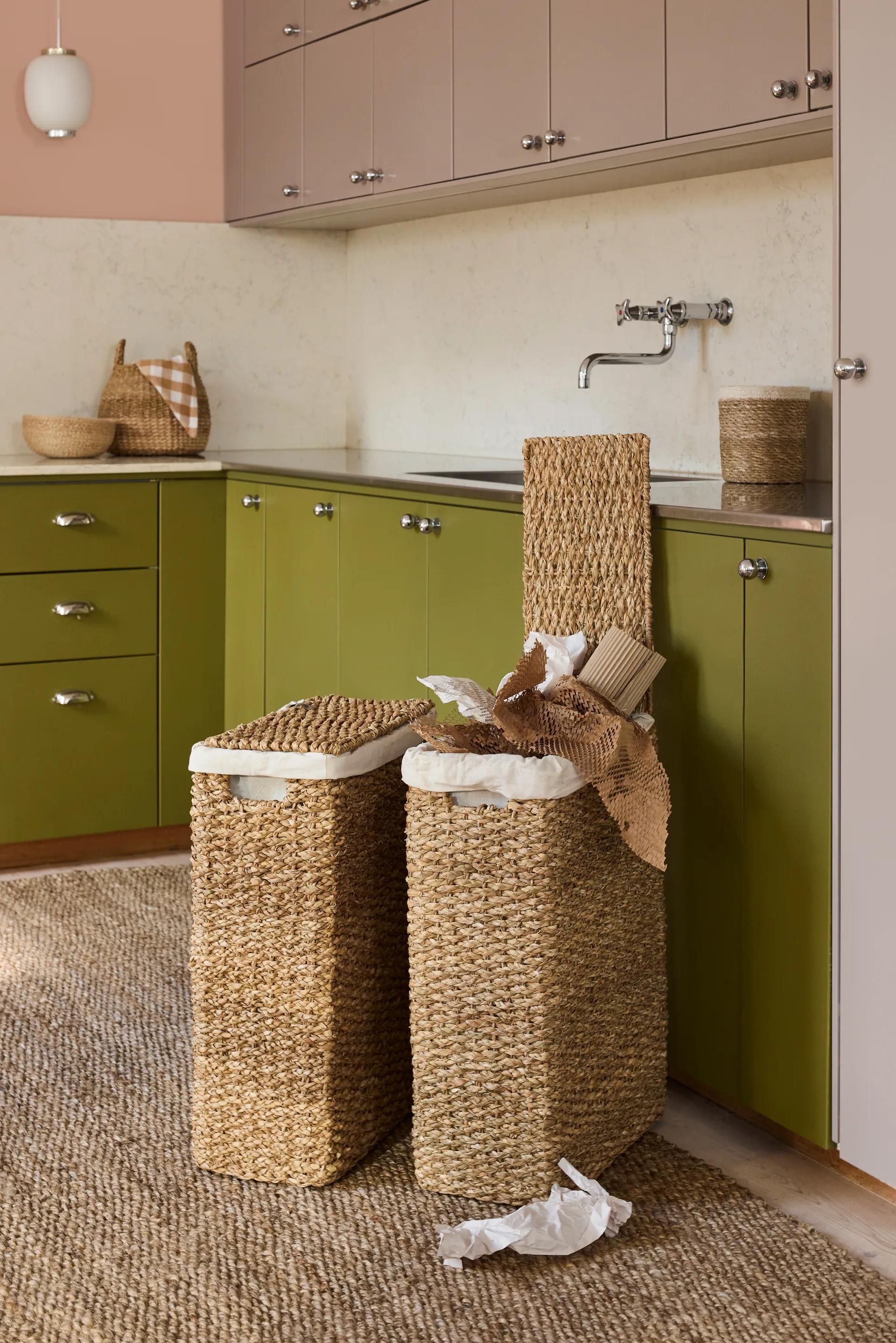 Esther flettet vasketøjskurv natur, 58 cm Dixie