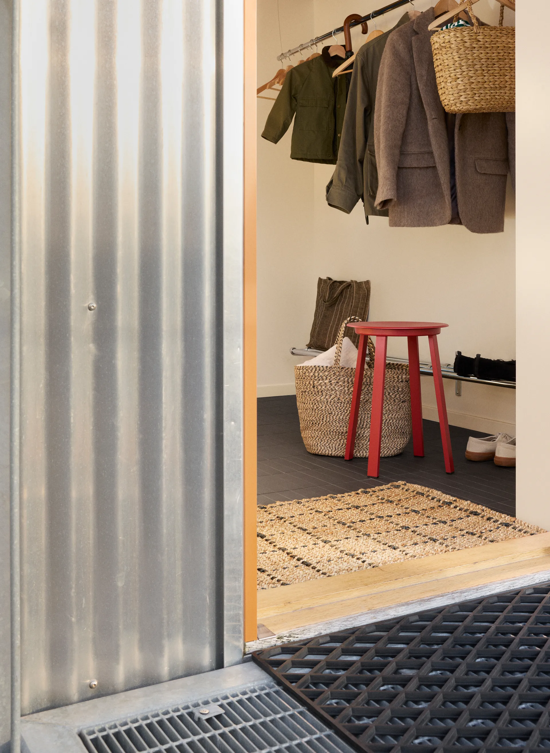 Freja dørmåtte ternet 60x90 cm, Natural/Dark grey Dixie