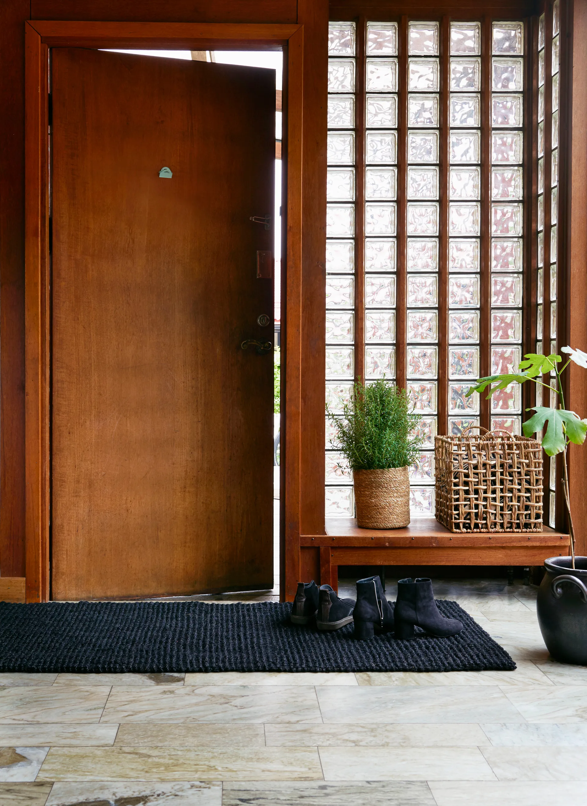 Jute dørmåtte sort, 70 x 120 cm Dixie