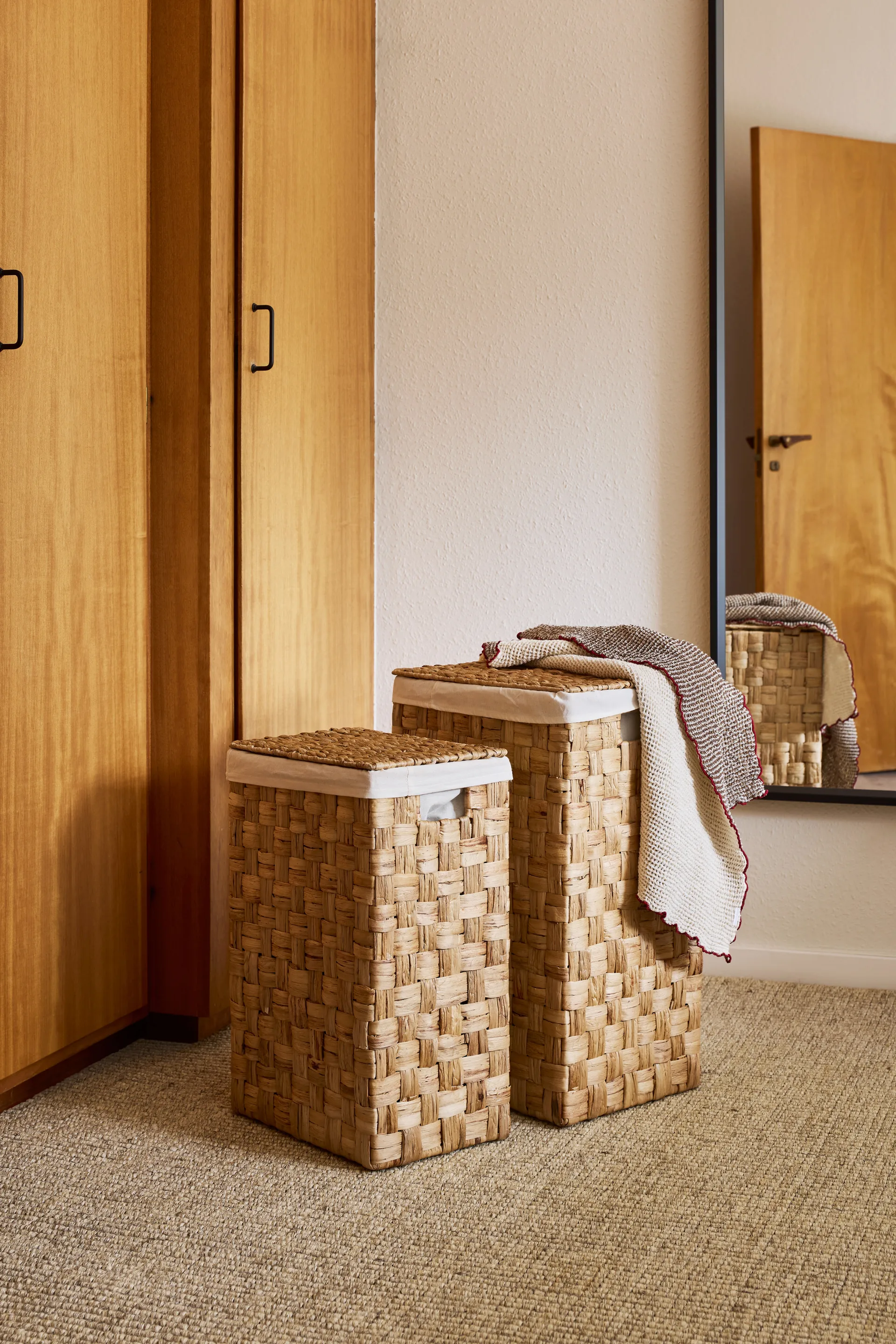 Lily vasketøjskurv rektangulær 2 dele, Natural Dixie