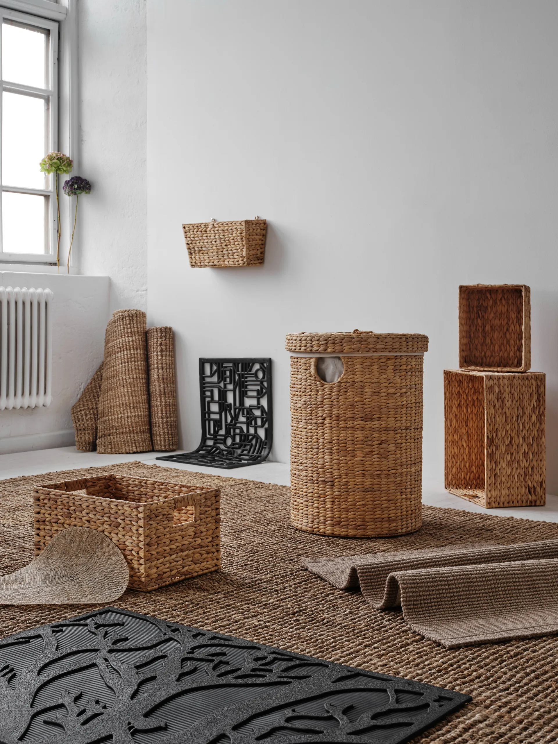 Lily vasketøjskurv rund 2 dele, Natural Dixie