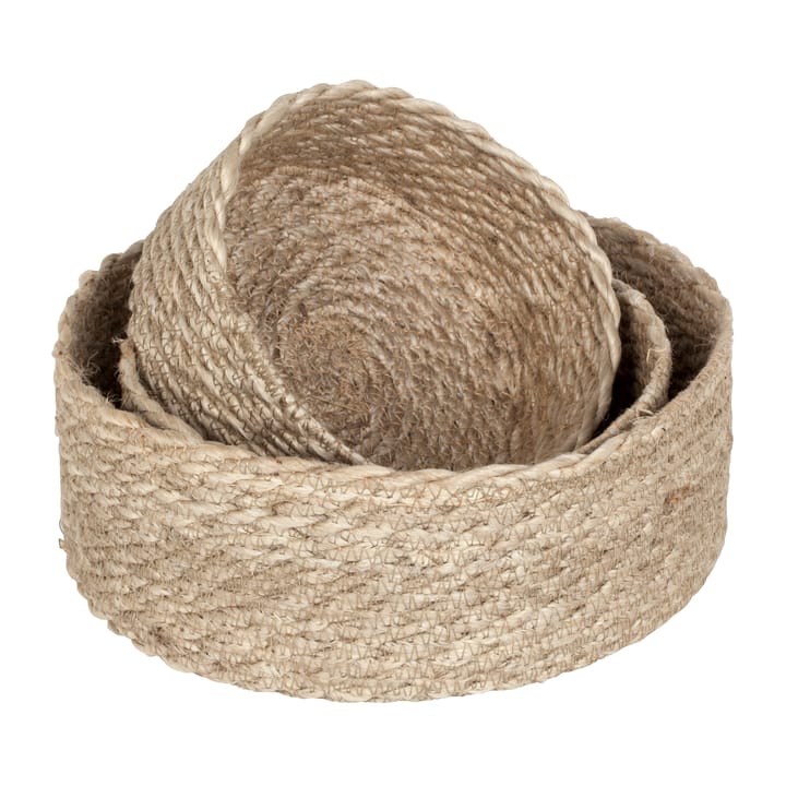 Twisted brødkurv 3-pak - Natur/Grå - Dixie