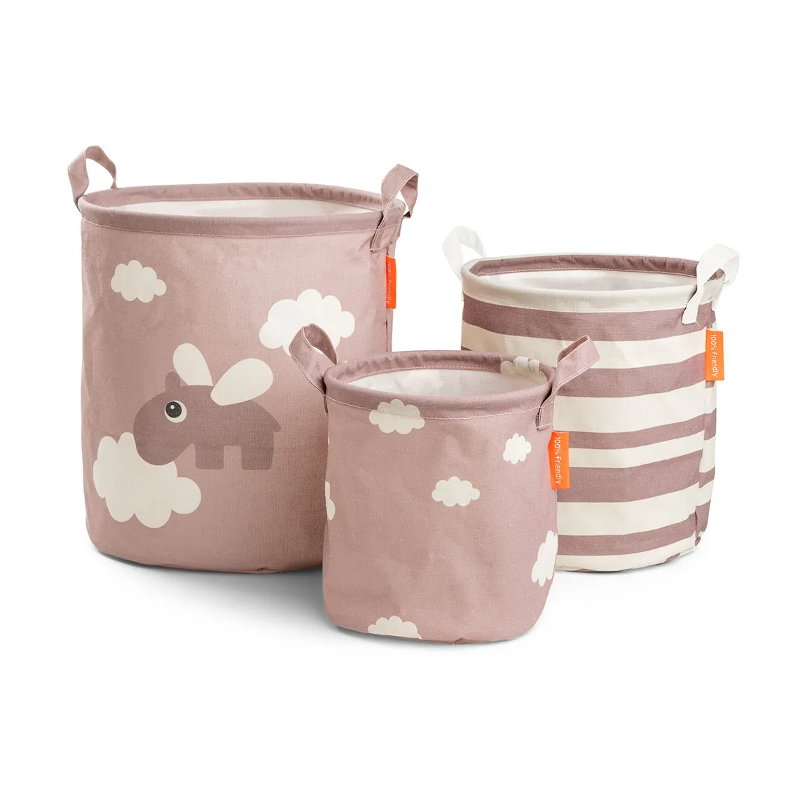 Happy Clouds opbevaringskurv 3 dele, Powder Done by deer