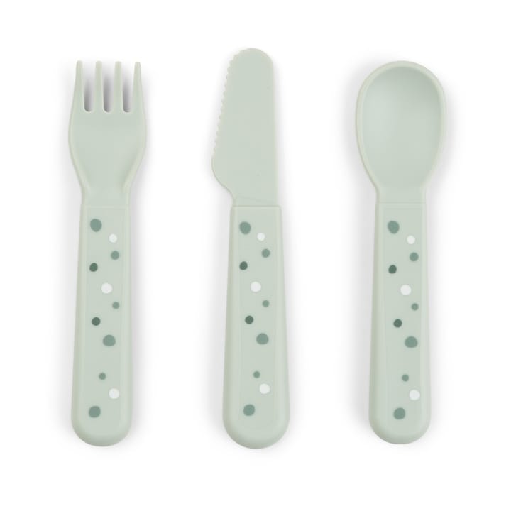 Happy Dots foodie bestikssæt 3 dele - Green - Done by deer
