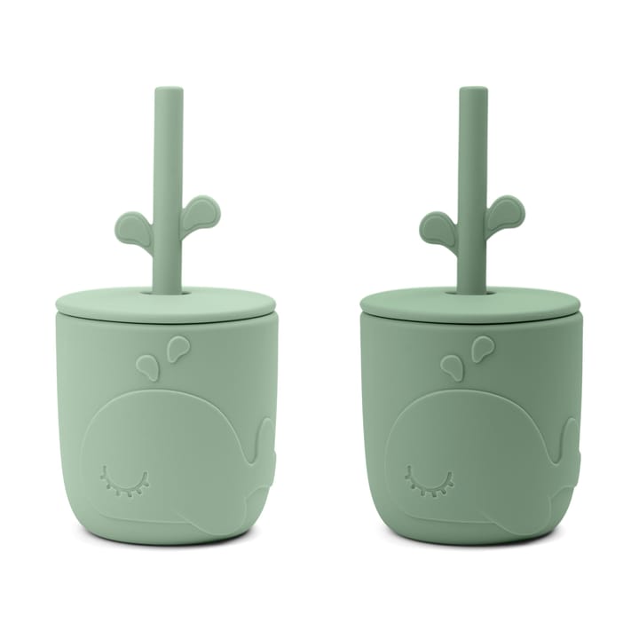 Wally krus med peekaboo sugerør 2-pak - Green - Done by deer