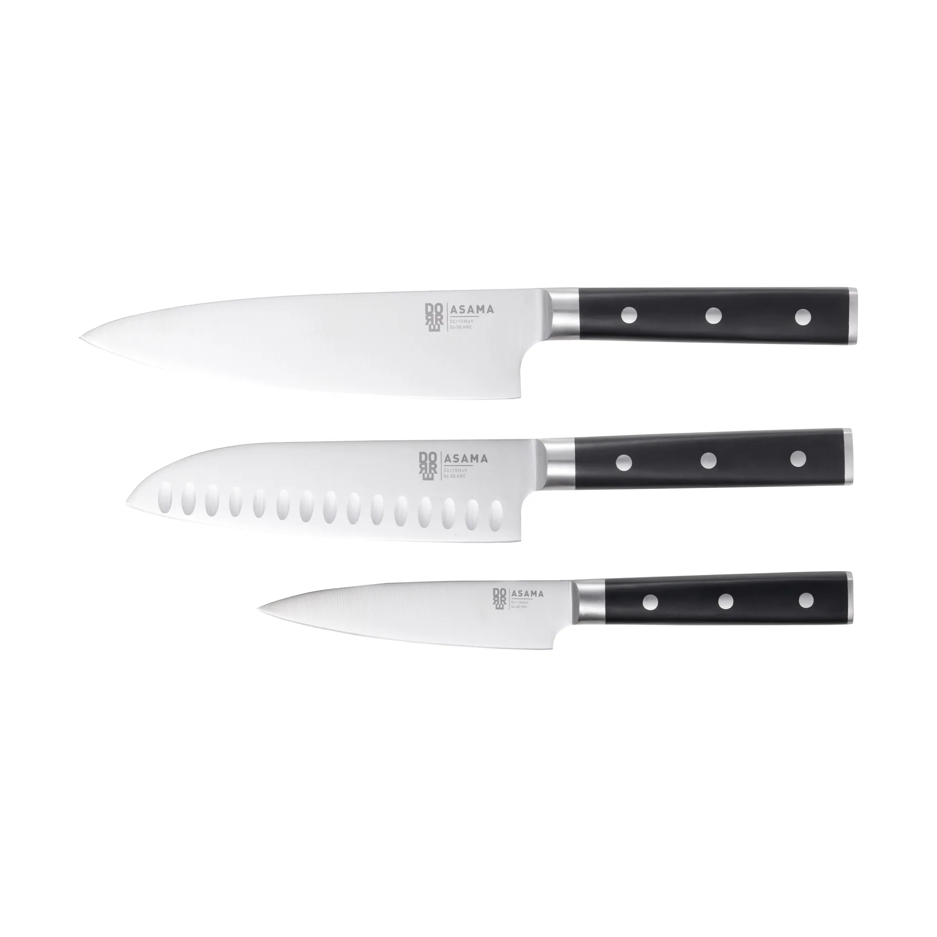 Asama knivsæt, Rustfrit stål, 3 dele Dorre
