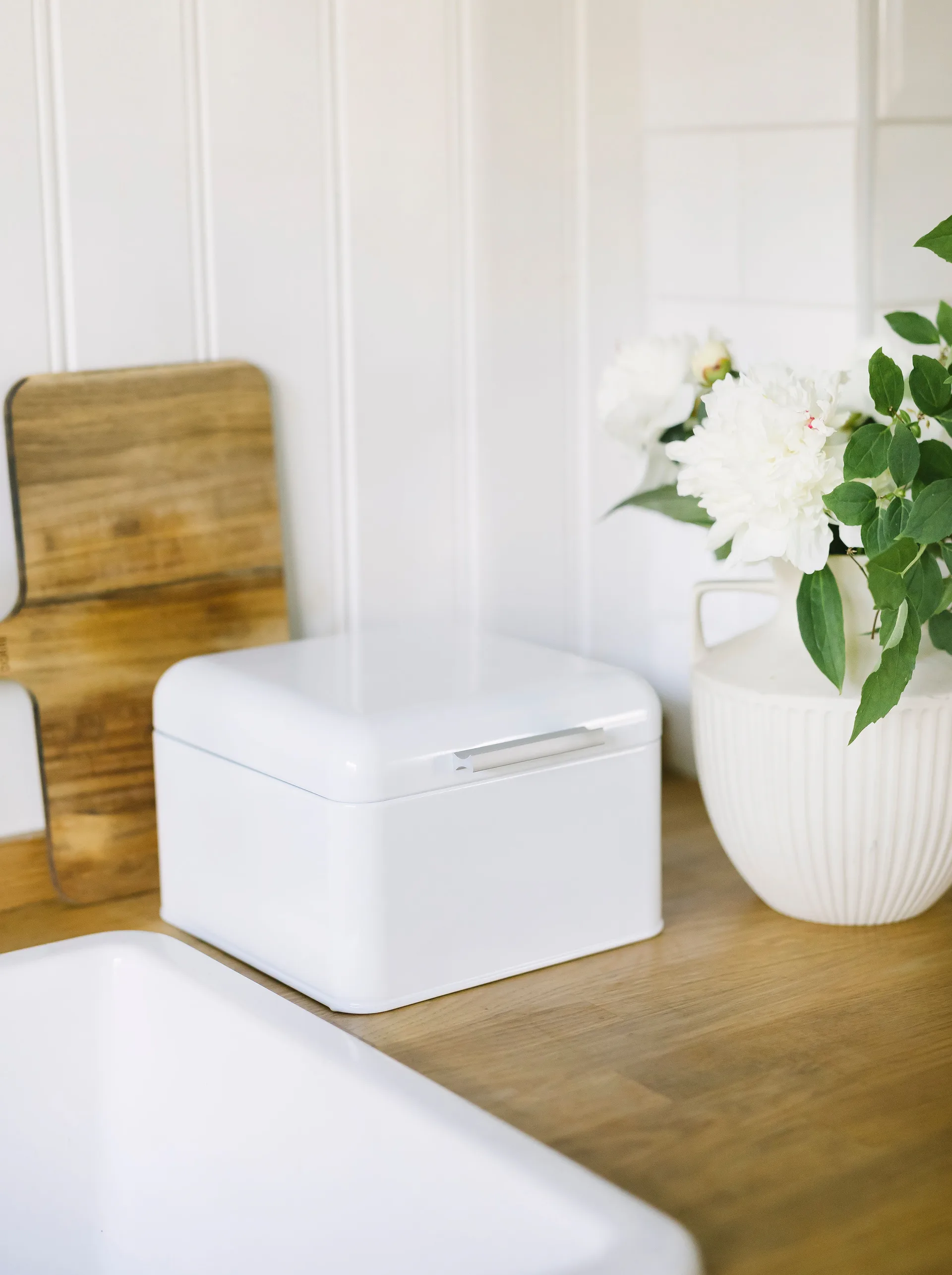 Bella brødkasse kulstofstål 20x20 cm, Hvid Dorre