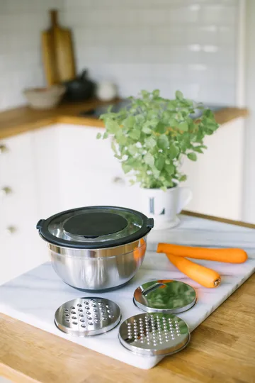 Betje skåle med rivejern 5 dele - Rustfrit stål - Dorre