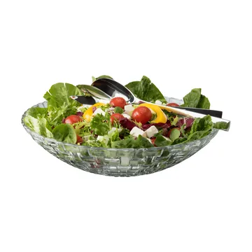 Glitter salatskålsæt - Glas-rustfrit stål, 3 dele - Dorre