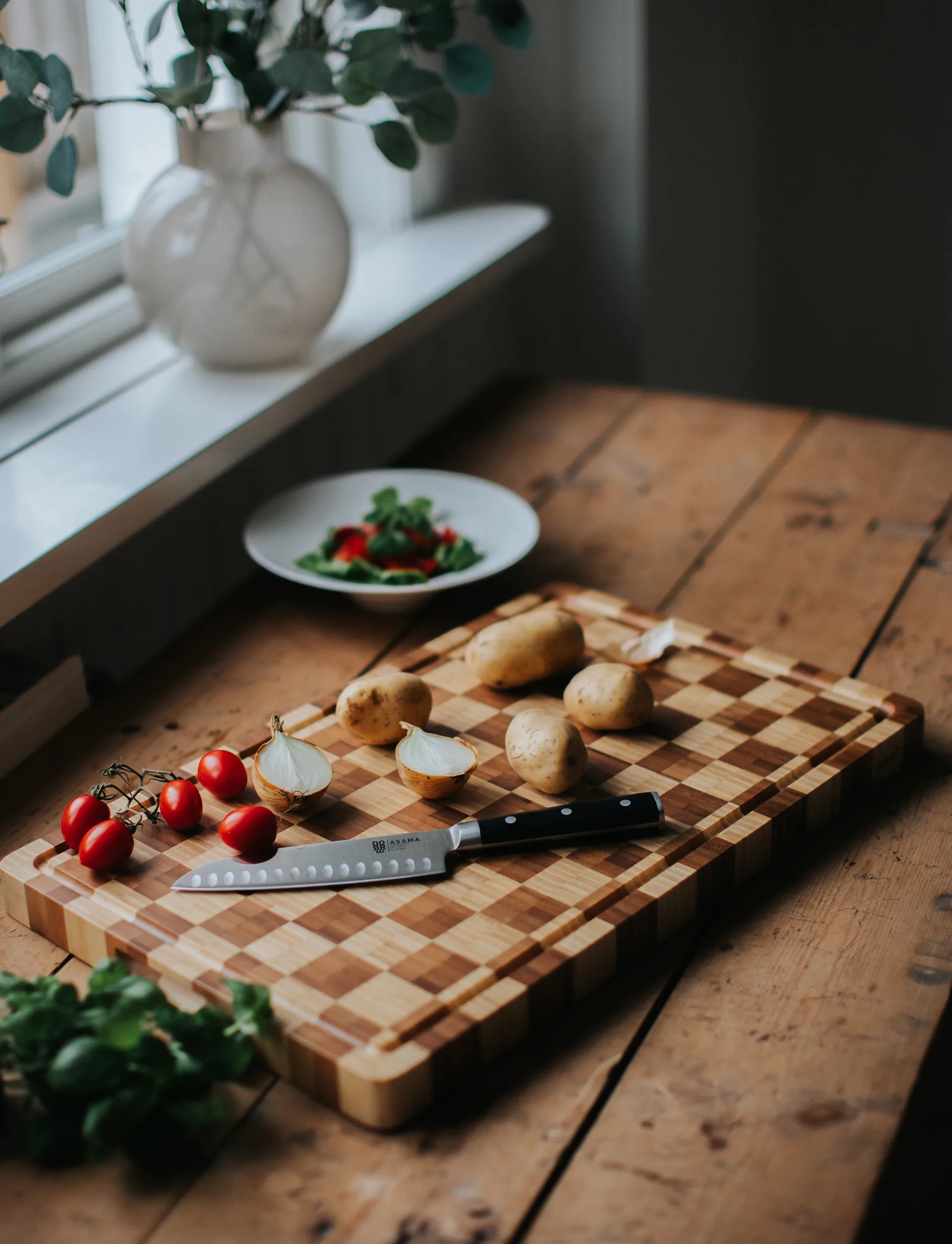 Kombo skærebræt, Bambus, 56x35x3,5 cm Dorre