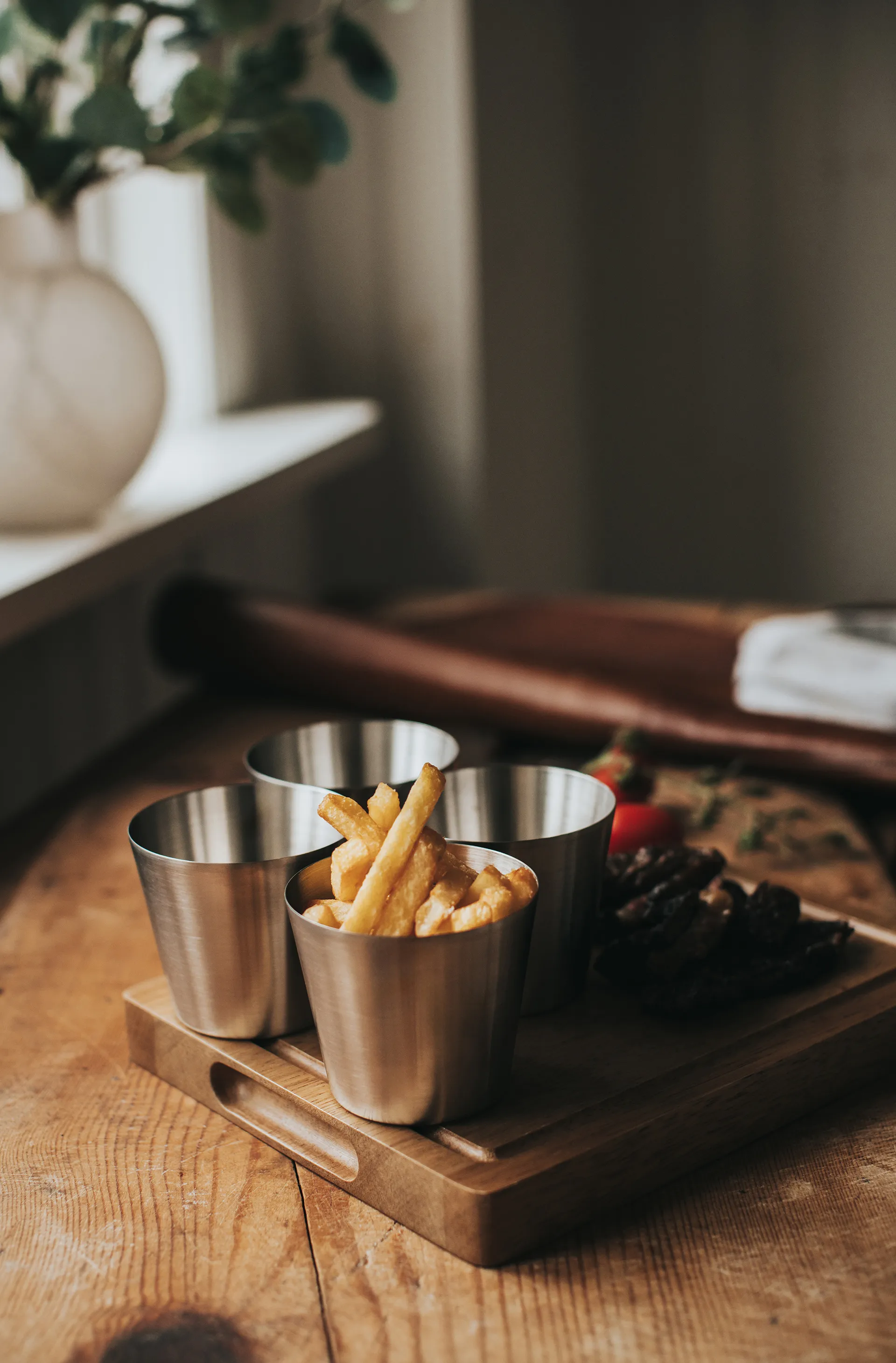 Peg pommes-/serveringskop, Rustfrit stål, 4-pak, Ø9,5 cm Dorre