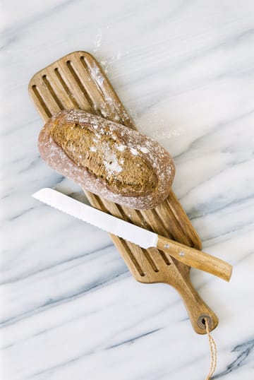 Saki brødsæt skærebræt og brødkniv  - Akacie/Rustfrit stål  - Dorre