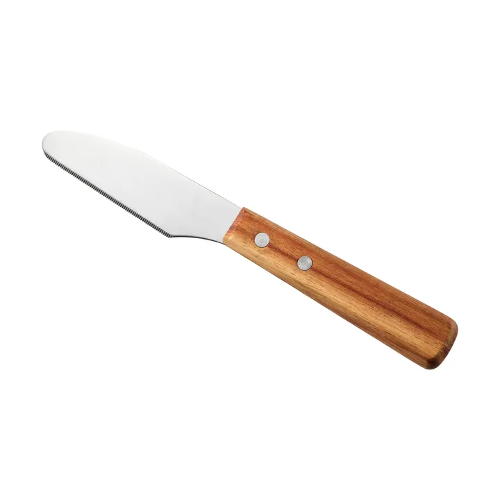 Sylvia smørkniv - Rustfrit stål, træskaft, 22 cm - Dorre