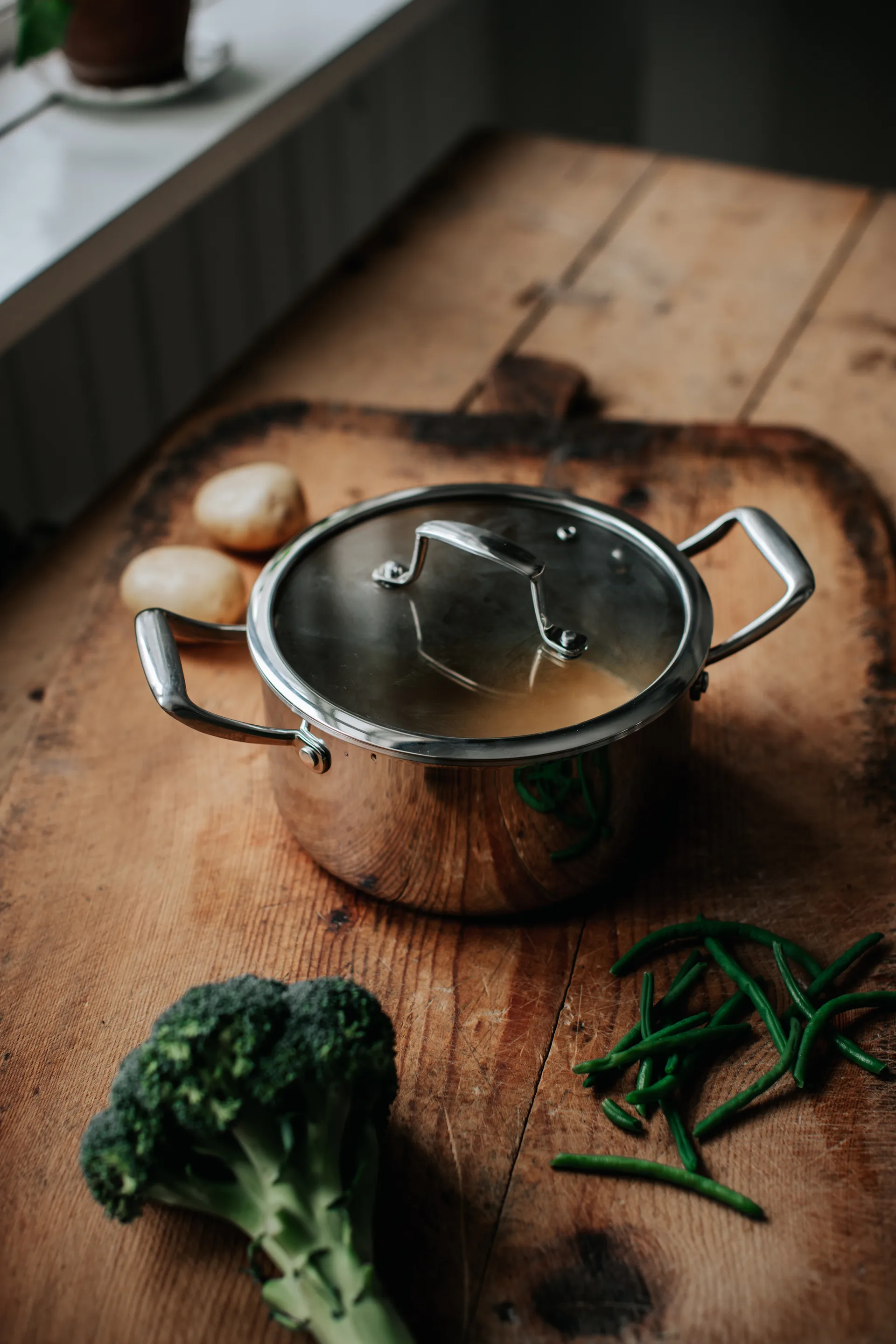 Trivence gryde, Rustfrit stål, glaslåg, 3 L Dorre