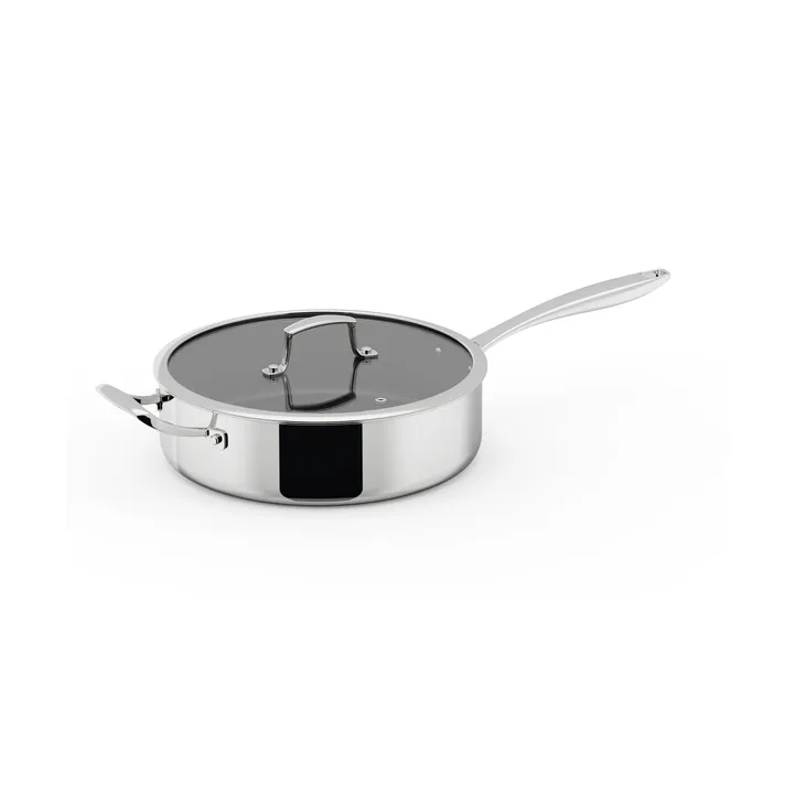Trivence traktørpande keramisk belægning - Rustfrit stål, glaslåg, Ø28 cm - Dorre