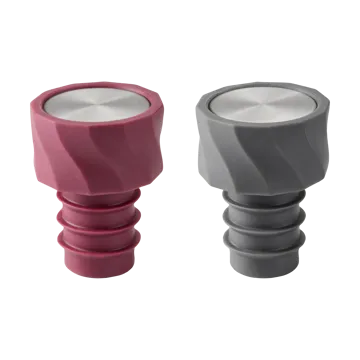 Vivi vinlukker 2-pak 4,5cm - Sort-vinrød - Dorre