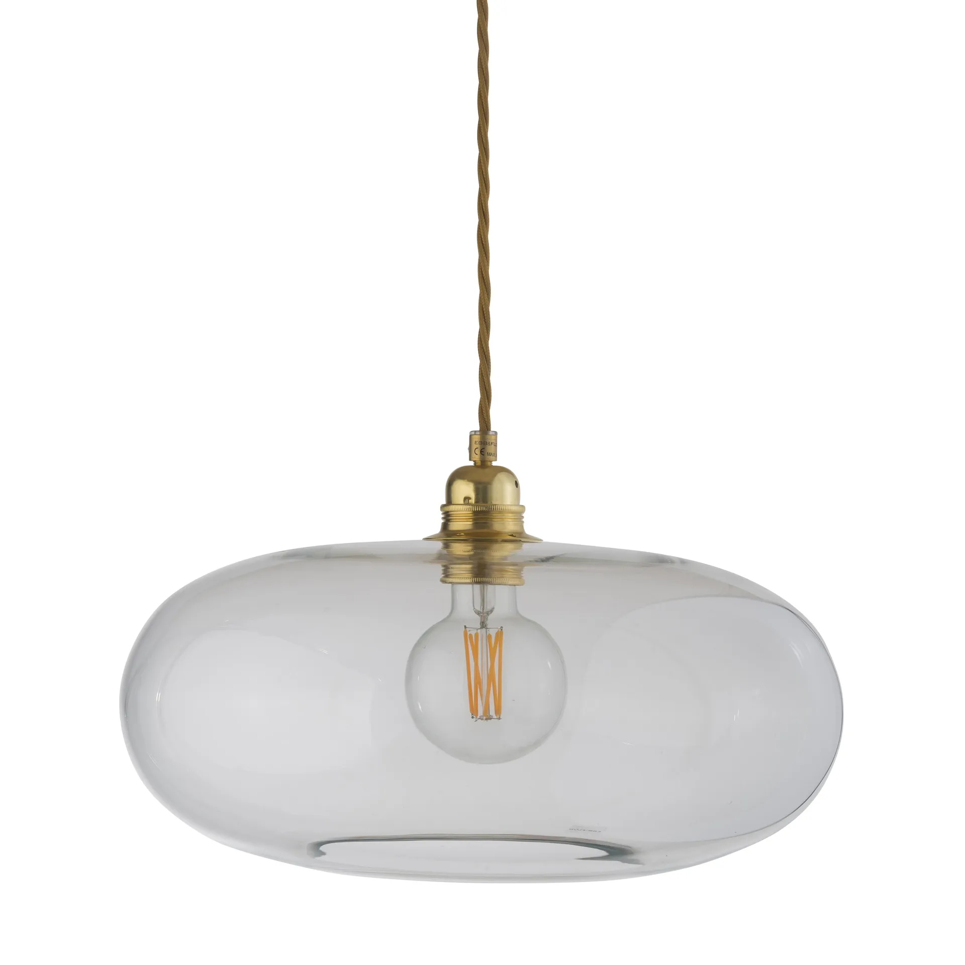 Horizon loftlampe Ø 36 cm, klar + guldfarvet ledning EBB & FLOW
