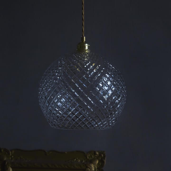 Rowan loftlampe Crystal Ø 22 cm, small + gold-coloured cord EBB & FLOW