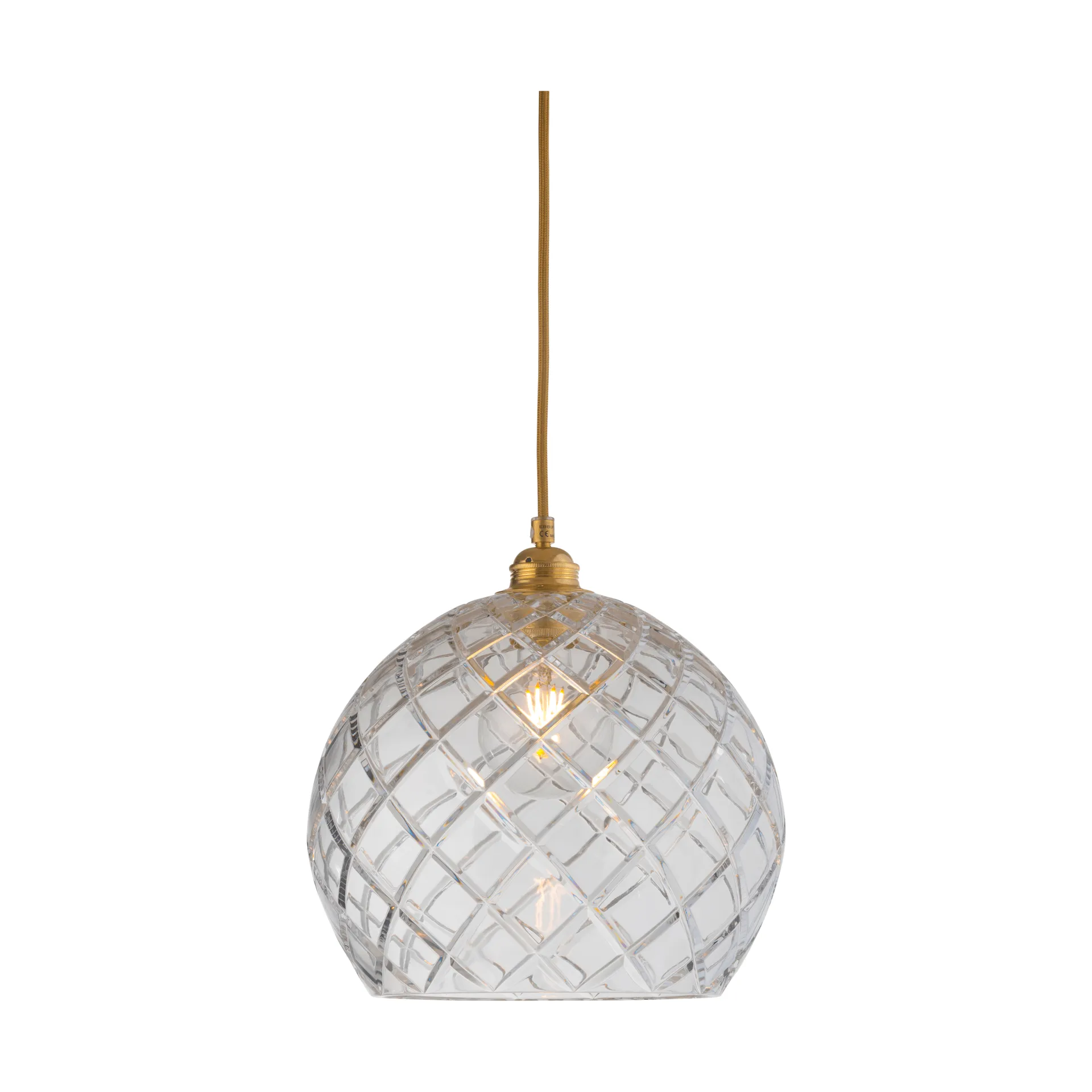 Rowan loftlampe L, Ø 28 cm, Crystal, large check EBB & FLOW