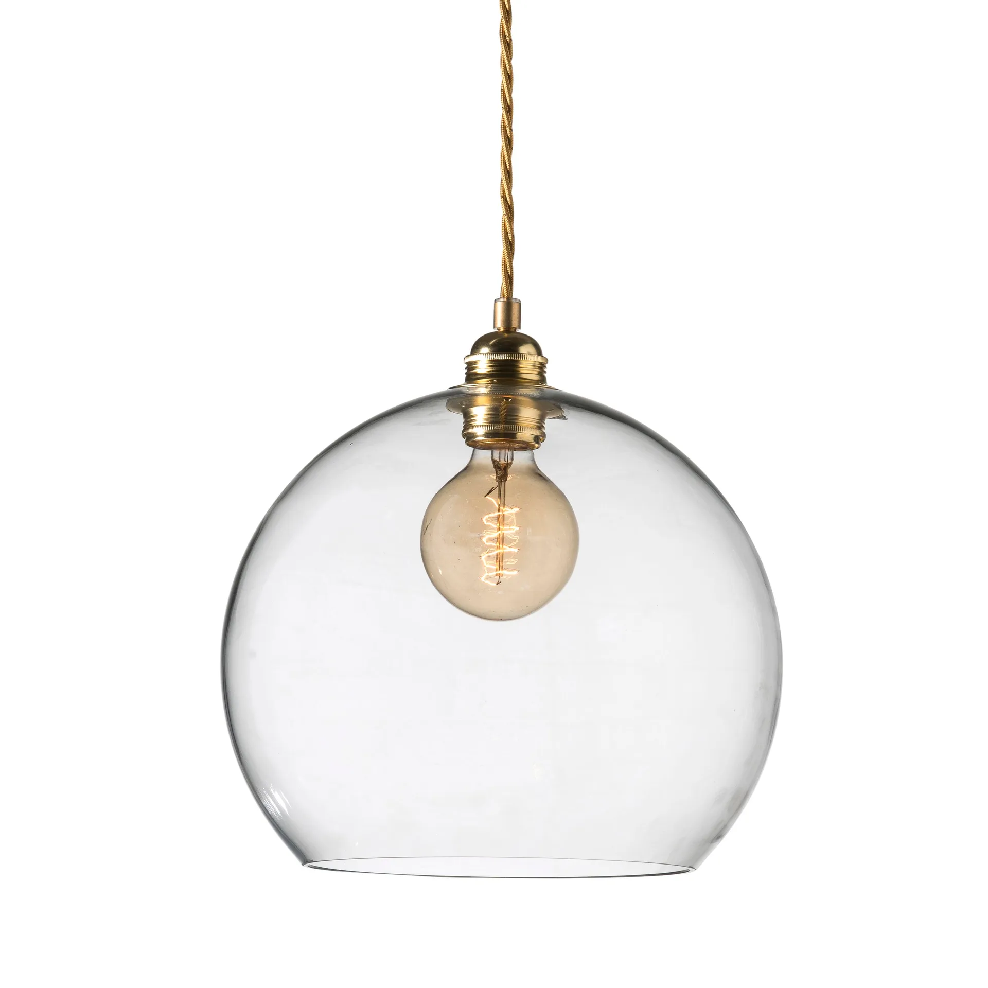 Rowan loftlampe L, Ø 28 cm, klar m. guldledning EBB & FLOW