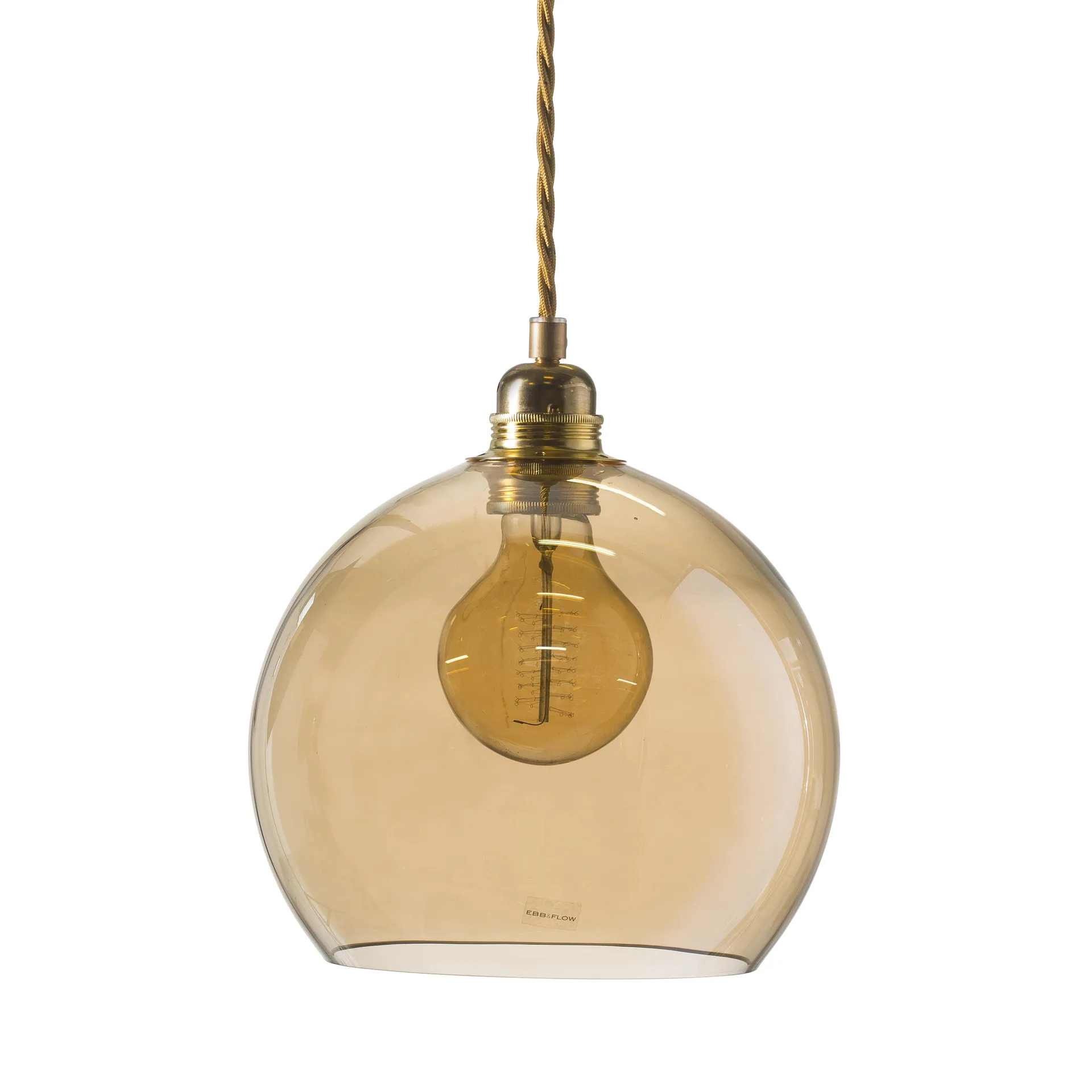 Rowan loftlampe M, Ø 22 cm, golden smoke EBB & FLOW