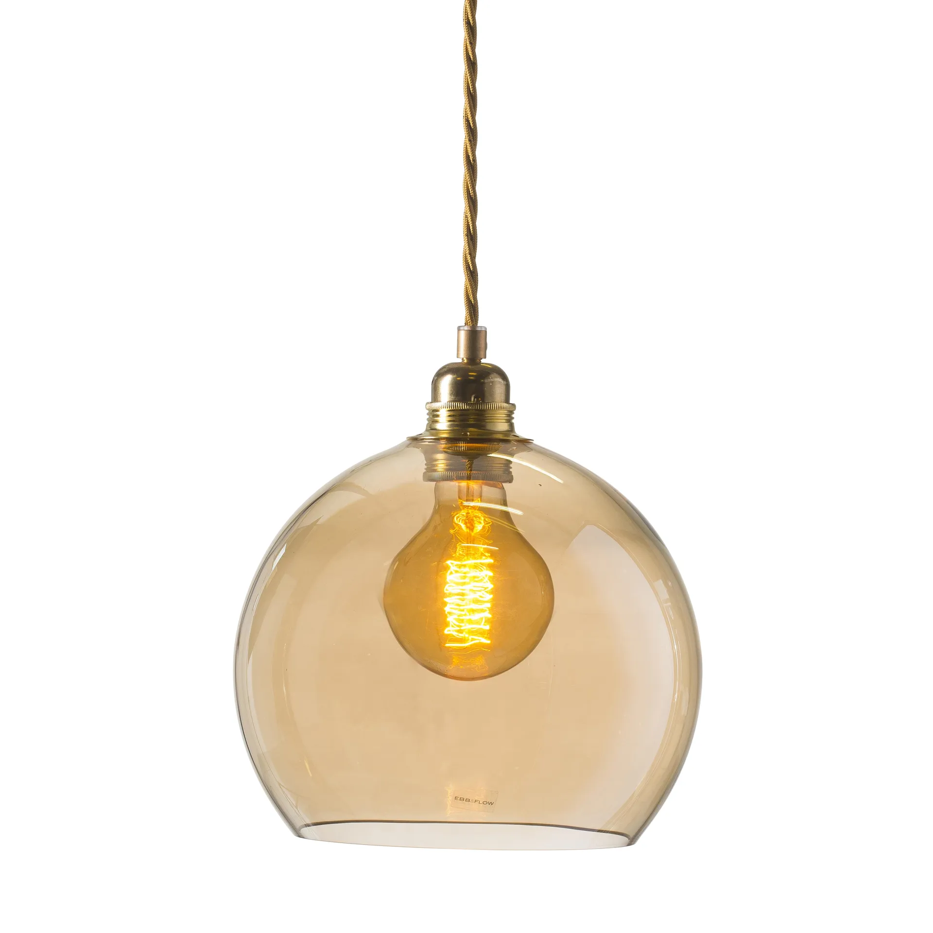 Rowan loftlampe M, Ø 22 cm, golden smoke EBB & FLOW