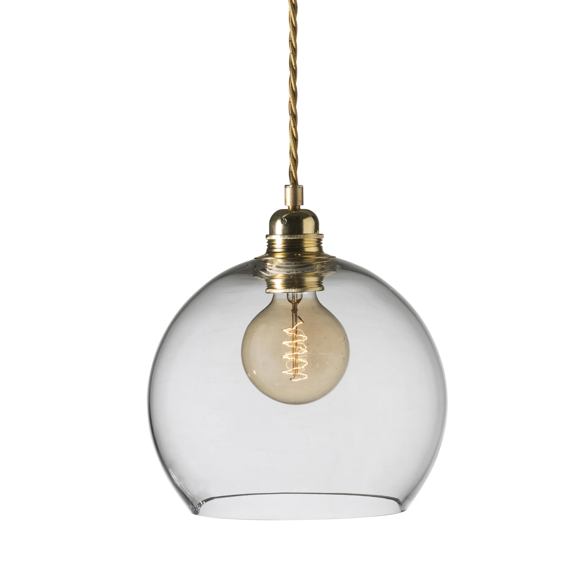 Rowan loftlampe M, Ø 22 cm, klar m. guldledning EBB & FLOW