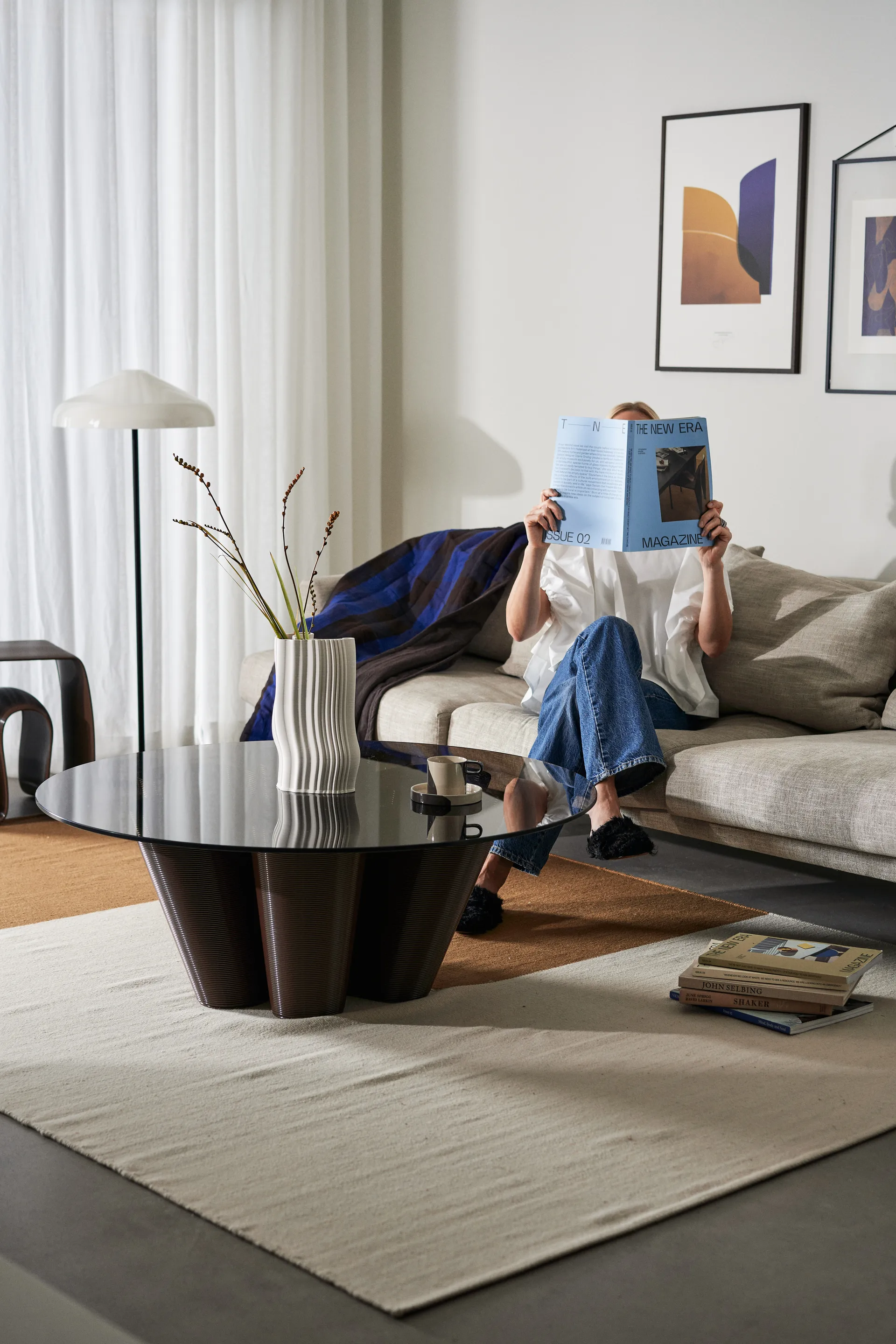 Anemone sofabord Ø110 cm, Chocolate Ekbacken Studios