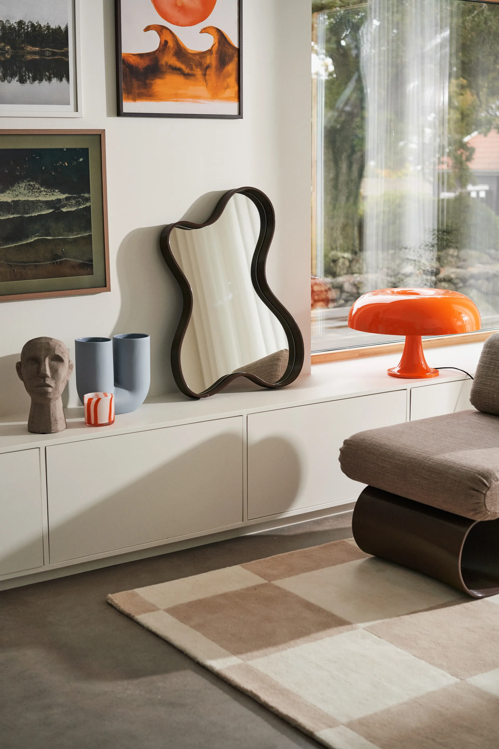 Pebble spejl small 56x76 cm, Chocolate Ekbacken Studios