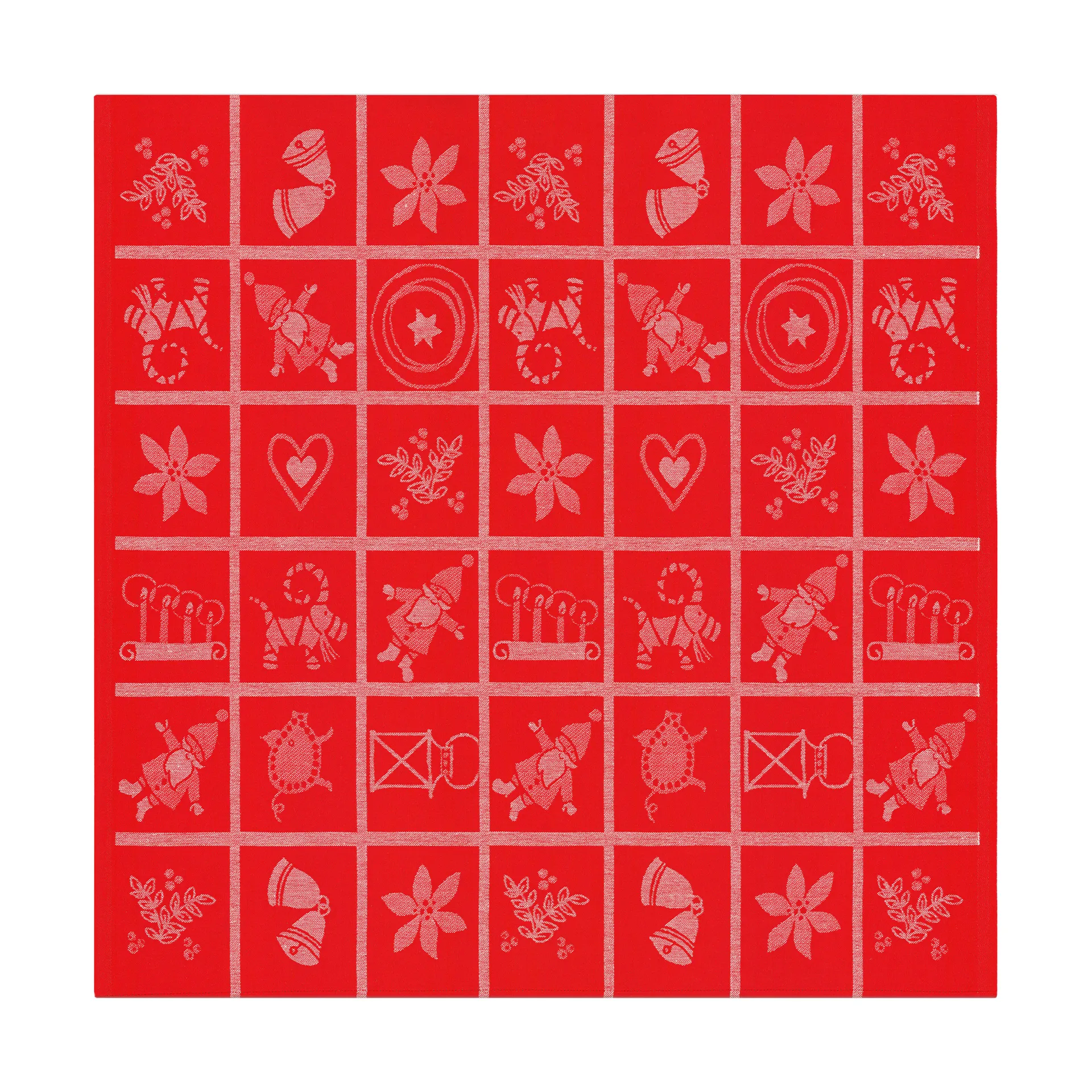 Adventruta dug 80x80 cm, Rød Ekelund Linneväveri