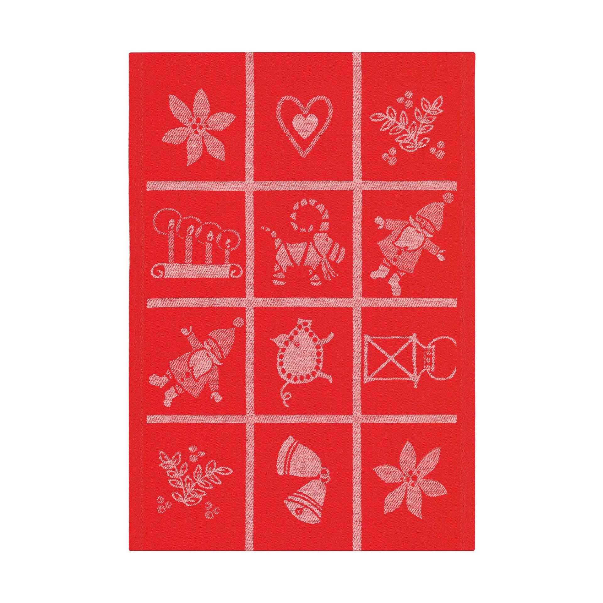 Adventruta viskestykke 35x50 cm, Rød Ekelund Linneväveri