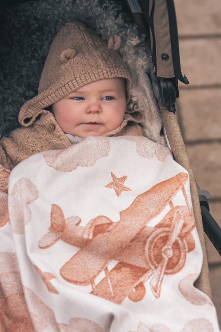 Airplane babytæppe 72x105 cm, Brun Ekelund Linneväveri