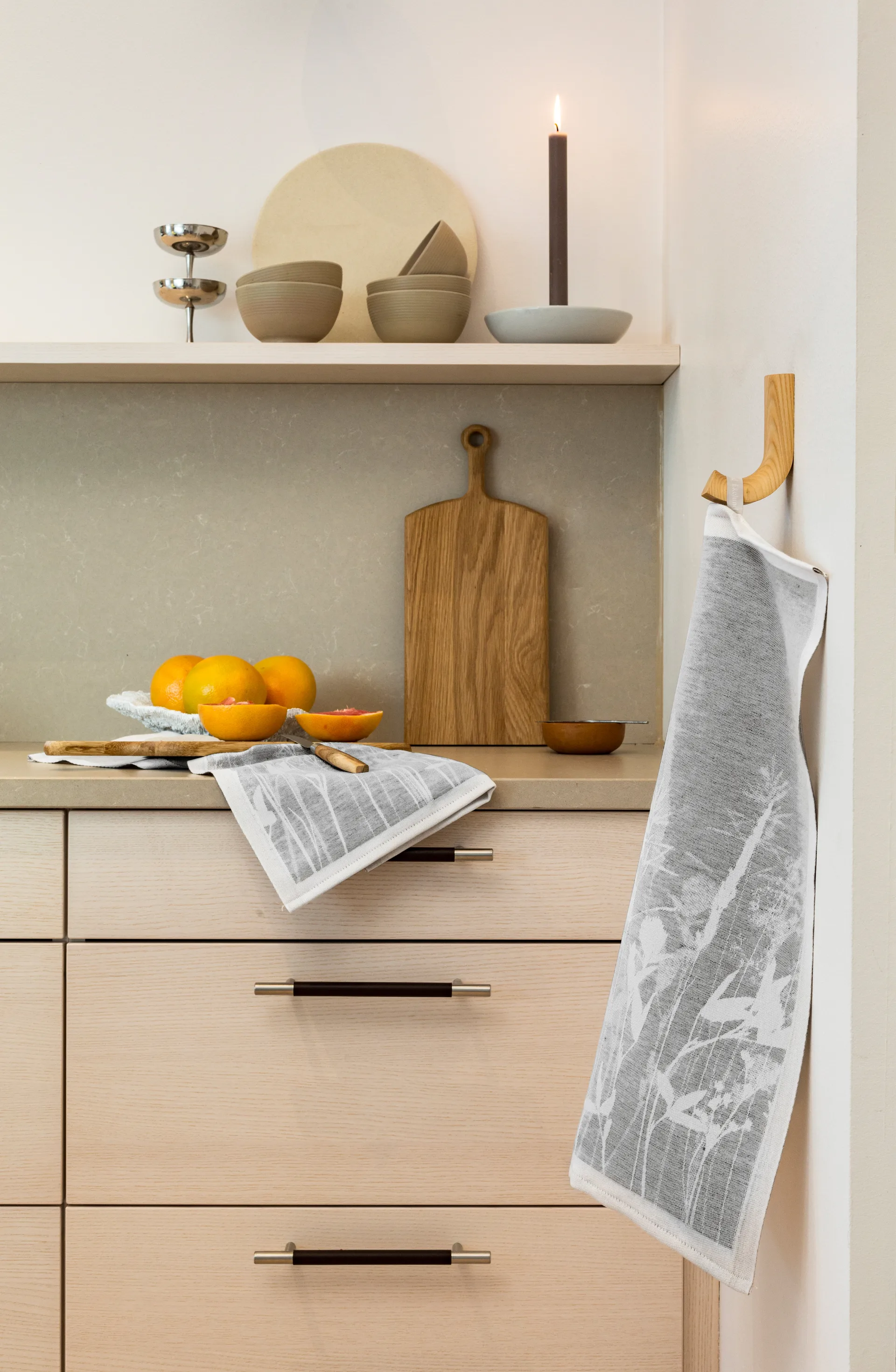 Airy viskestykke 35x50 cm, Grå Ekelund Linneväveri