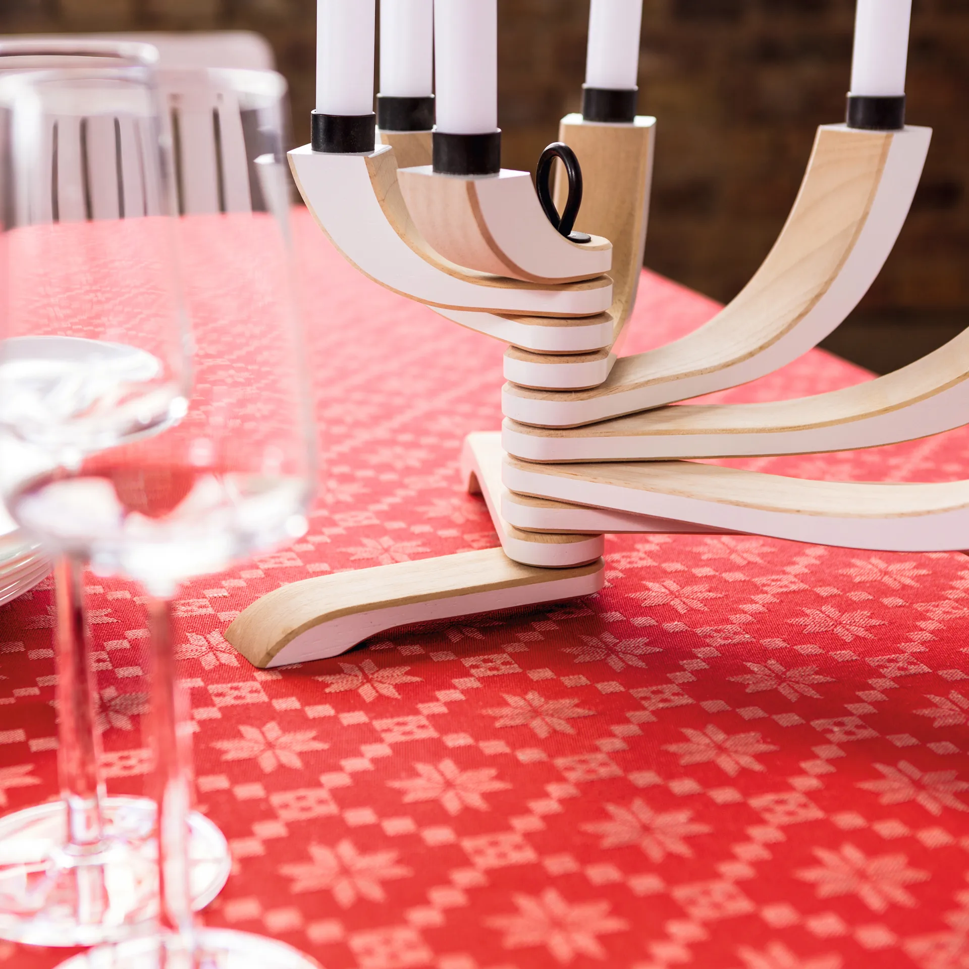 Åttebladrose dug, 150x260 cm Ekelund Linneväveri