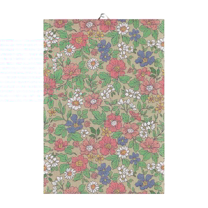 Blomstereng viskestykke - 35x50 cm - Ekelund Linneväveri