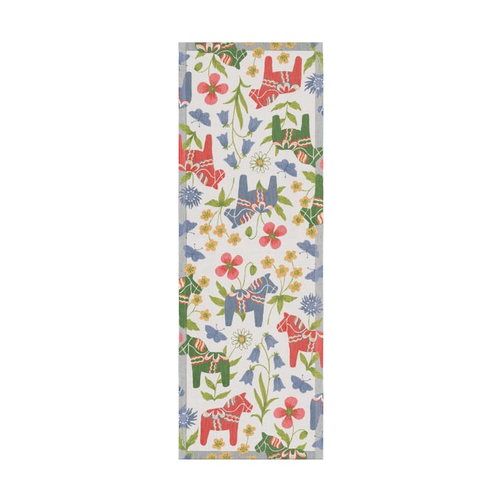 Blomsterhäst bordløber 35x100 cm - Flerfarvet - Ekelund Linneväveri