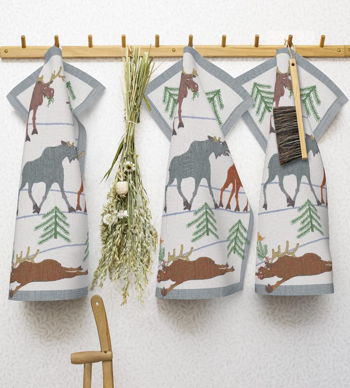 Clumsy moose viskestykke, 35x50 cm Ekelund Linneväveri