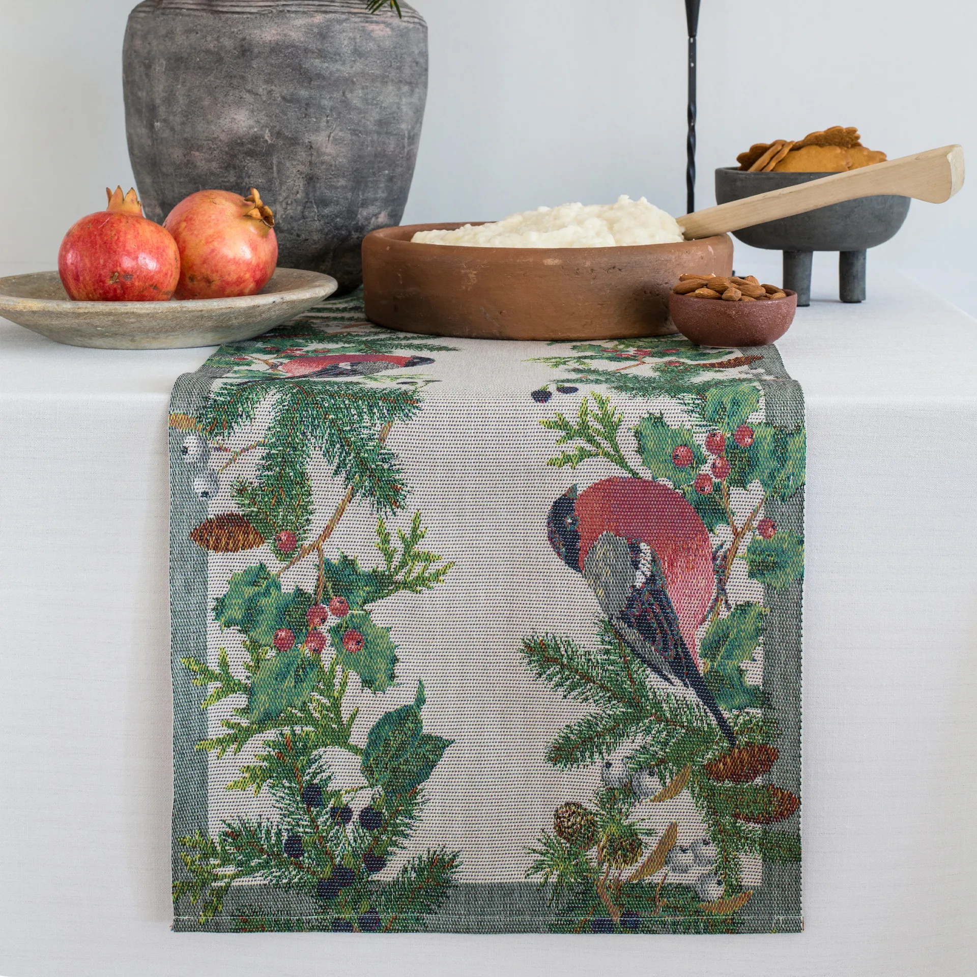 Domherre bordløber 35x120 cm, Multi Ekelund Linneväveri