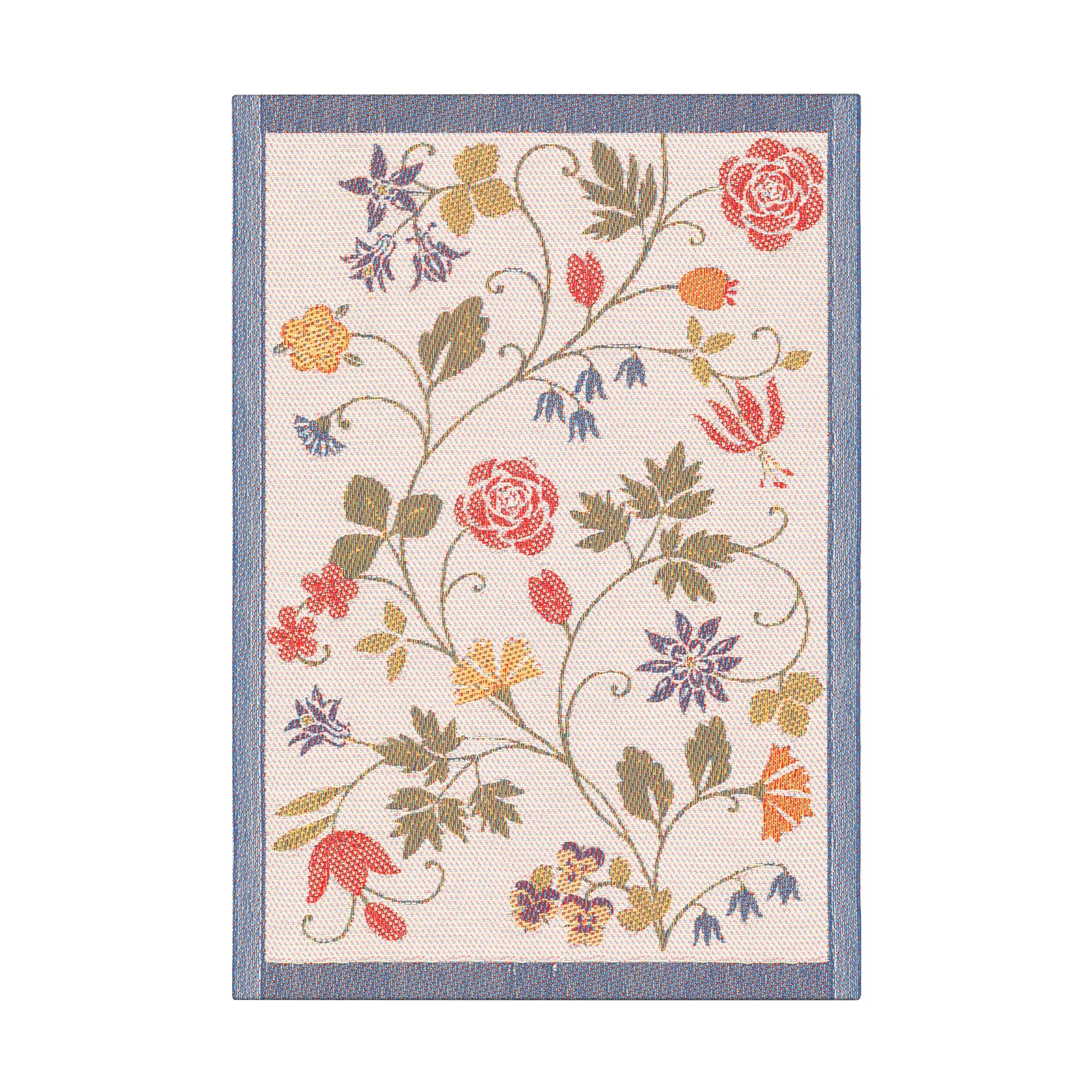 Flower viskestykke 35x50 cm, Rød-sort Ekelund Linneväveri