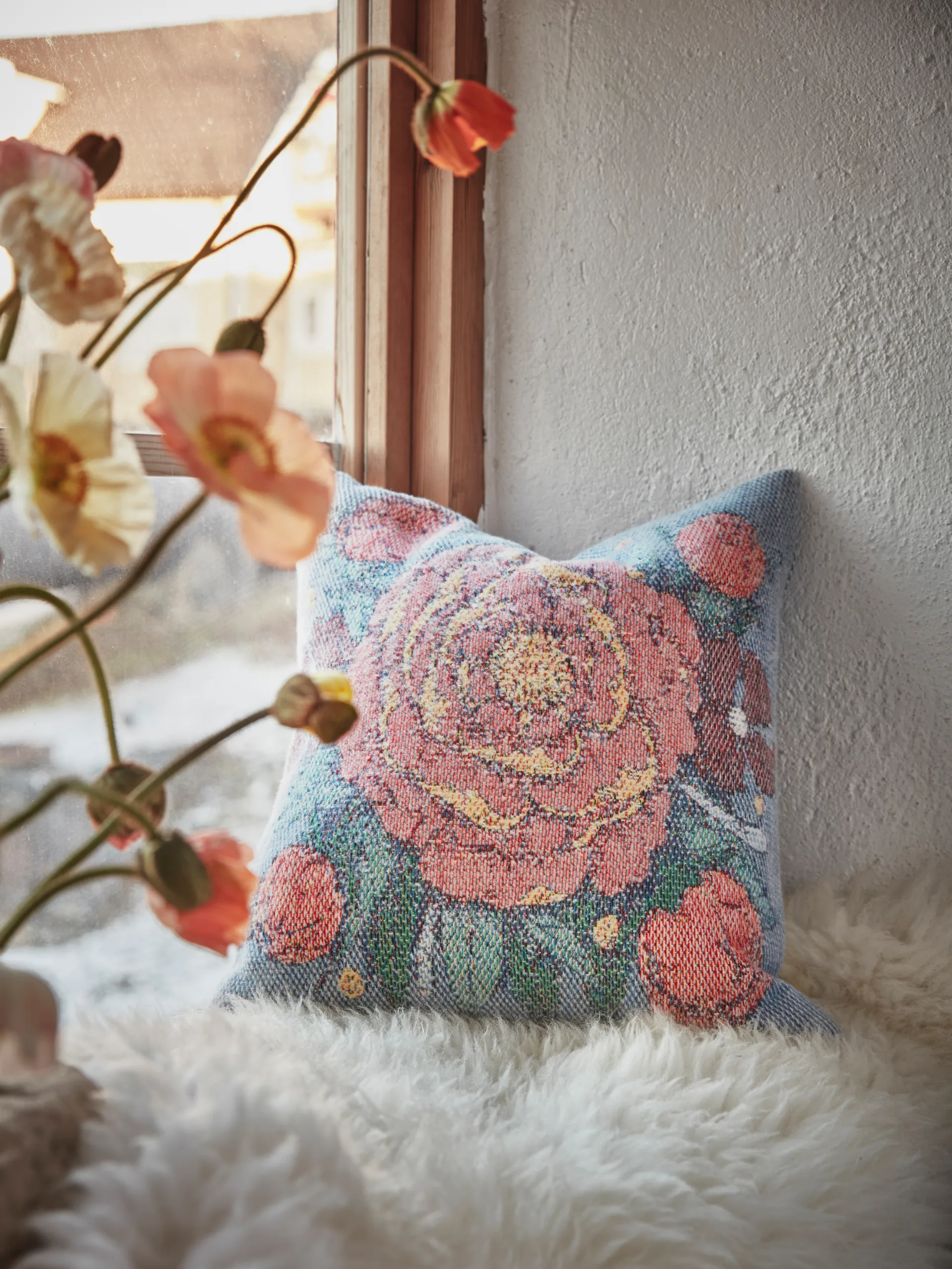 Frida Kahlo pudebetræk 40x40 cm, Vida Ekelund Linneväveri