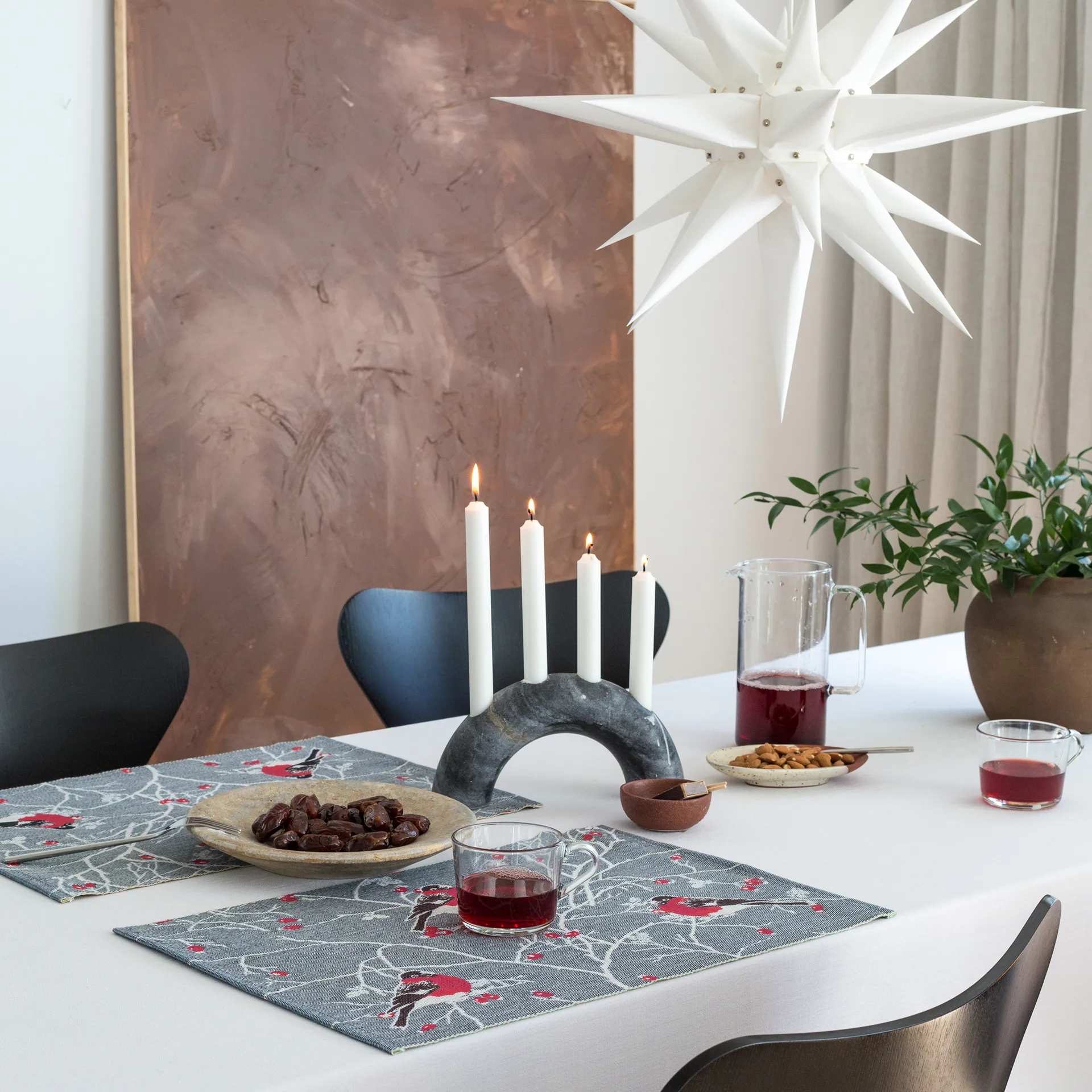 Frostkvist dækkeserviet 35x48 cm, Grå Ekelund Linneväveri