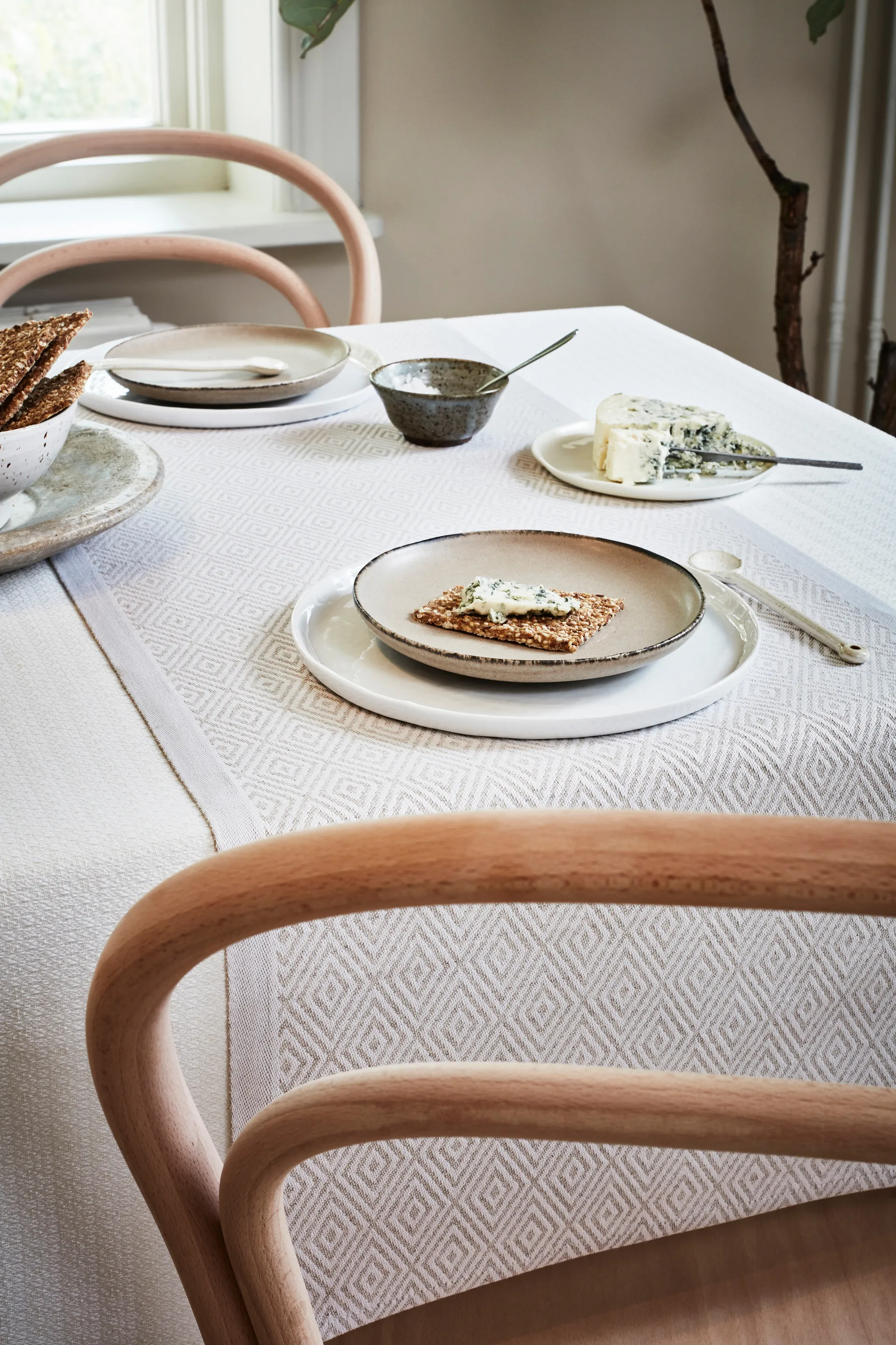 Gåsöga løber ubleget, 35x120 cm Ekelund Linneväveri