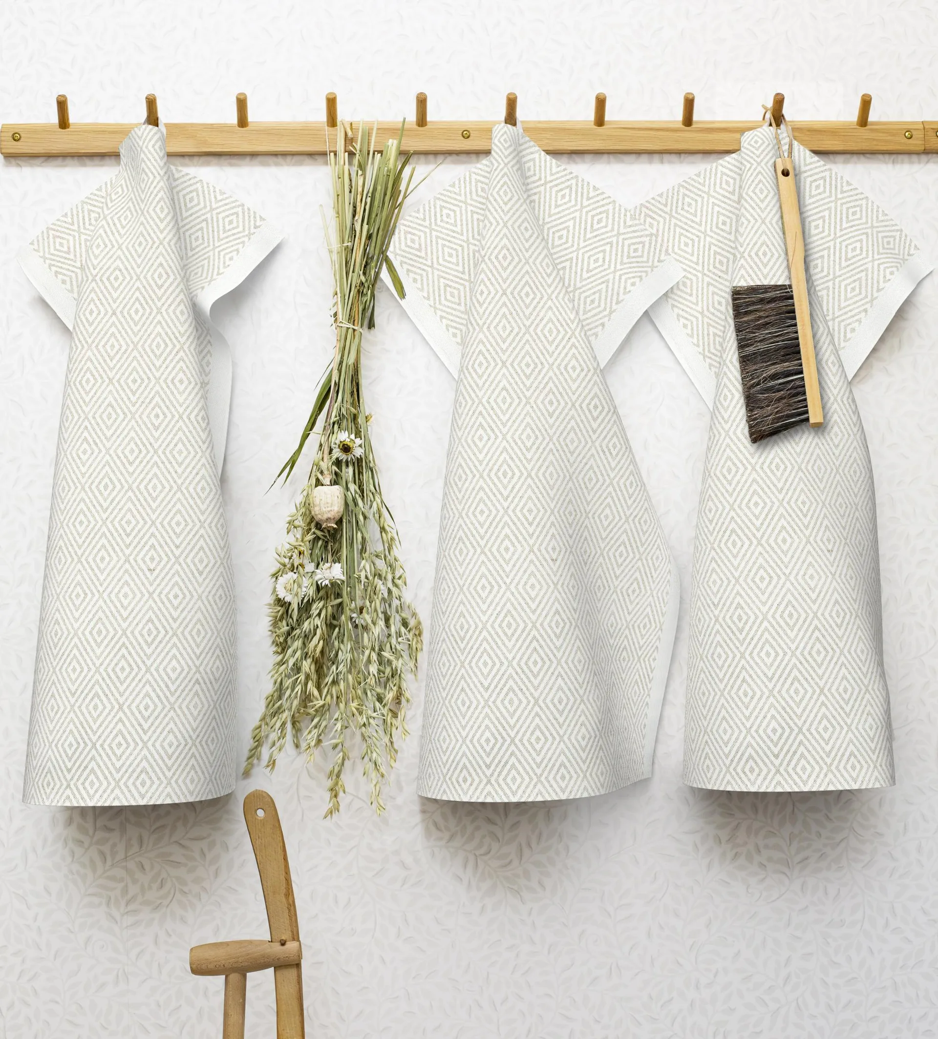 Gåsöga viskestykke ubleget, 35x50 cm Ekelund Linneväveri