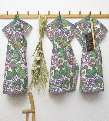 Gooseberries viskestykke 35x50 cm - Grøn - Ekelund Linneväveri