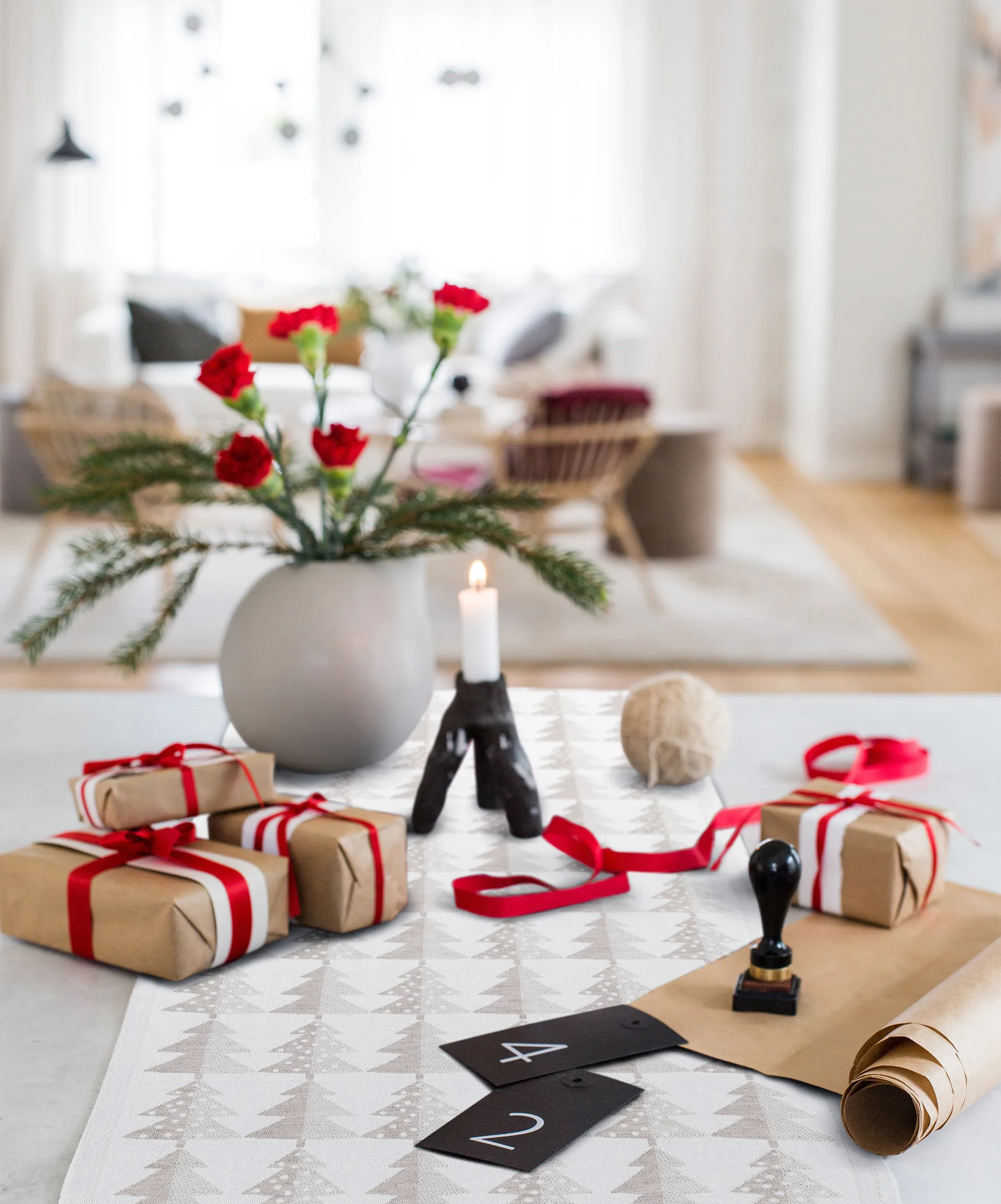 Grantræer løber, 35x120 cm Ekelund Linneväveri