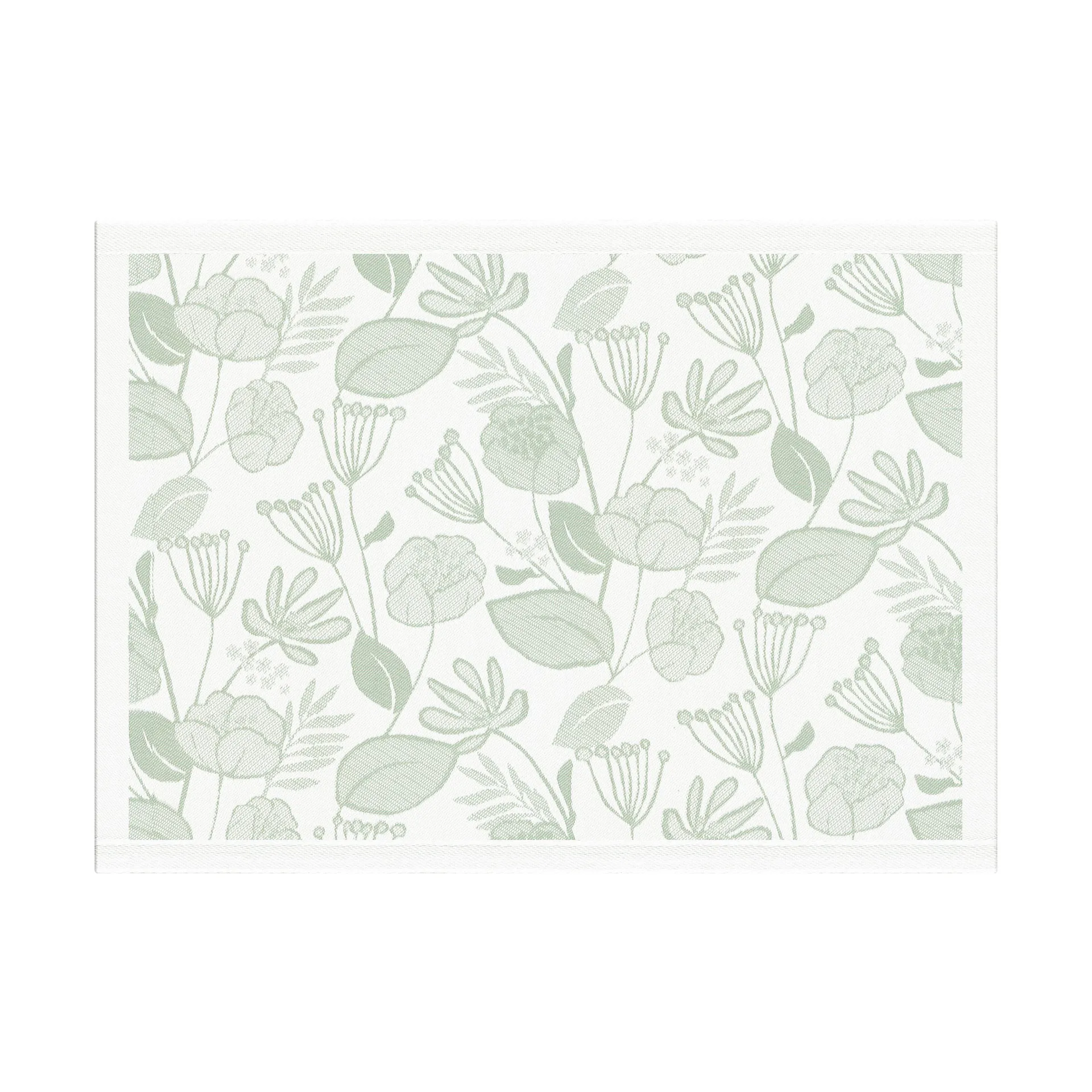 Grönska dækkeserviet 35x48 cm, Grøn-hvid Ekelund Linneväveri