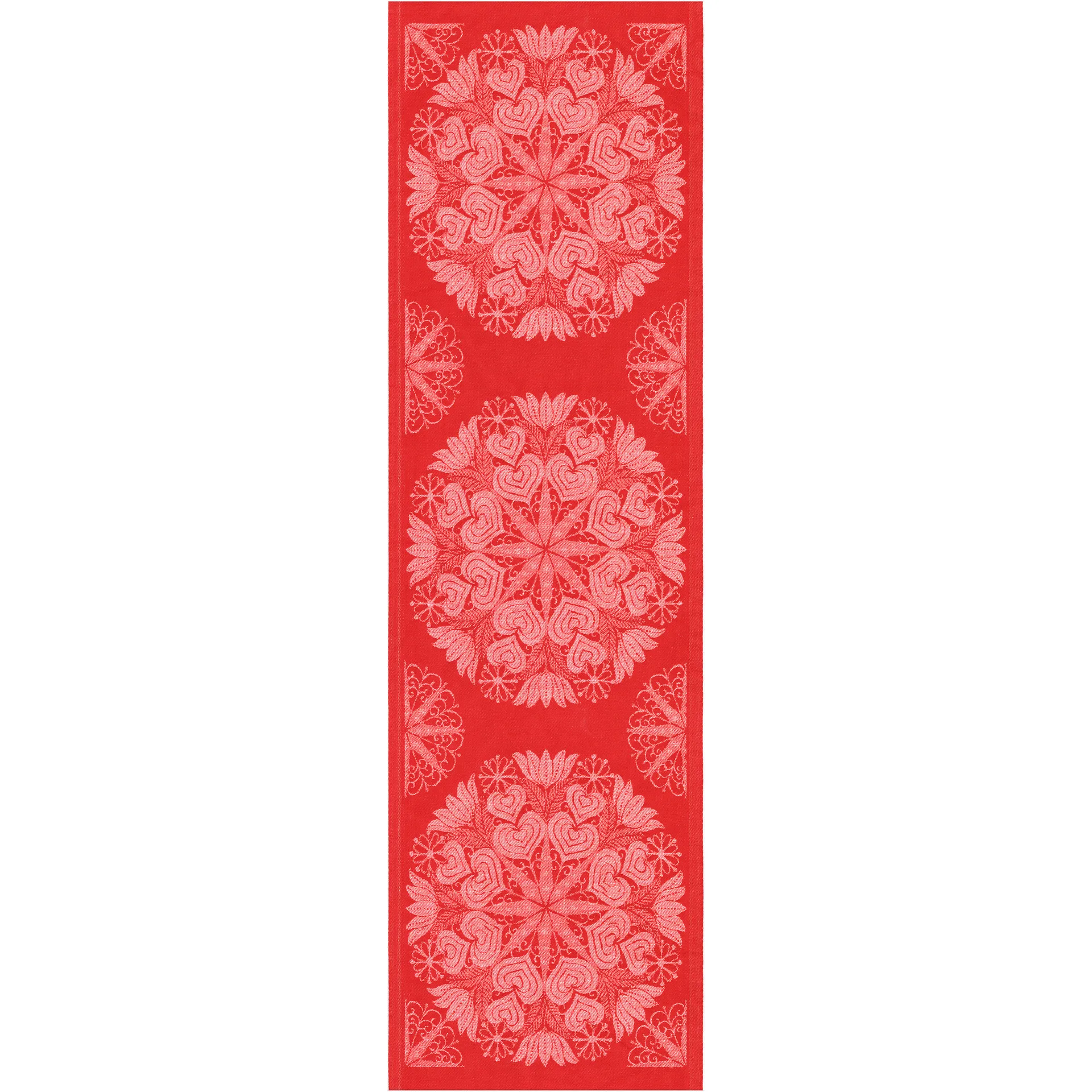 Hjärtbo bordløber 35x120 cm, Rød Ekelund Linneväveri