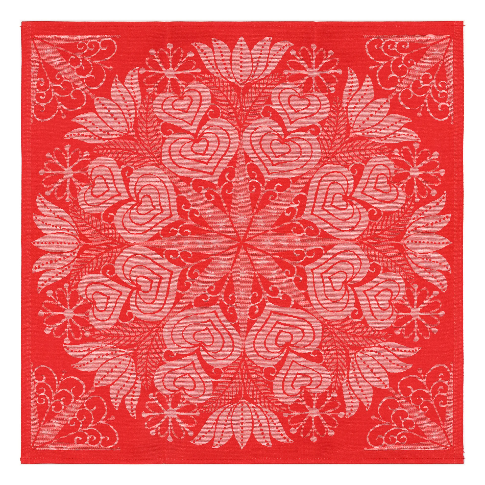 Hjärtbo dug 80x80 cm, Rød Ekelund Linneväveri